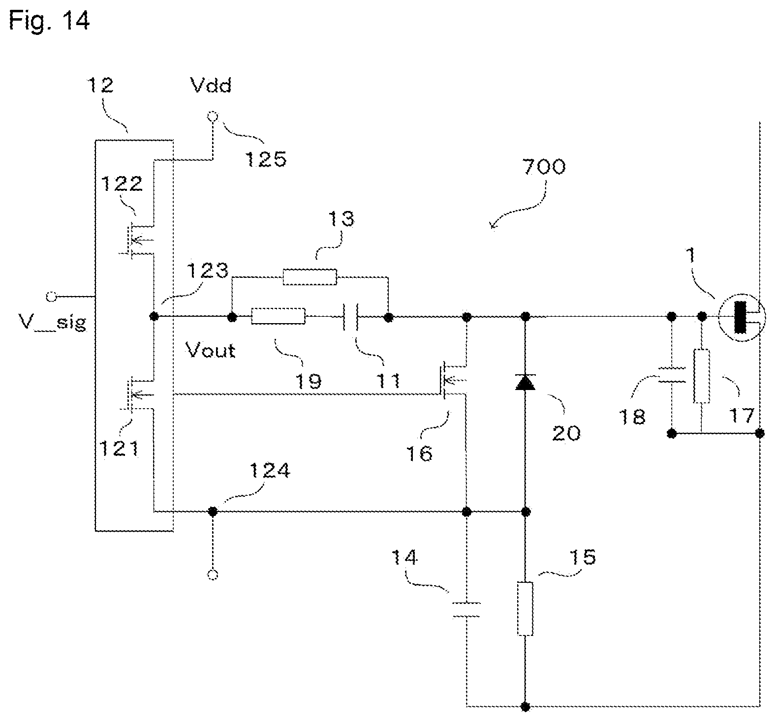 Patent US12101018 Figure 14 – Driving circuit for switching element and switching circuit