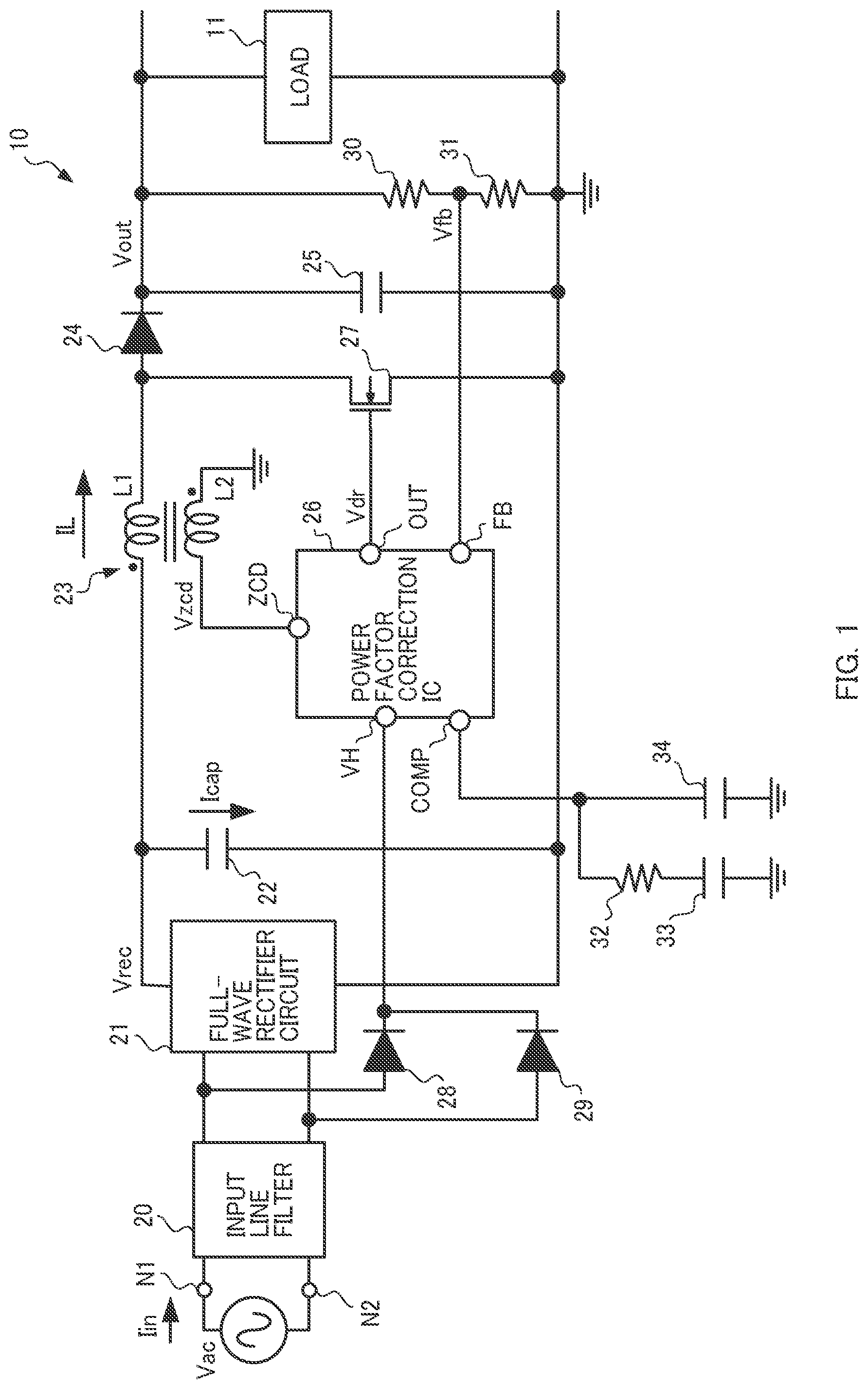 Patent US12101021 Figure 1 – Integrated circuit and power supply circuit