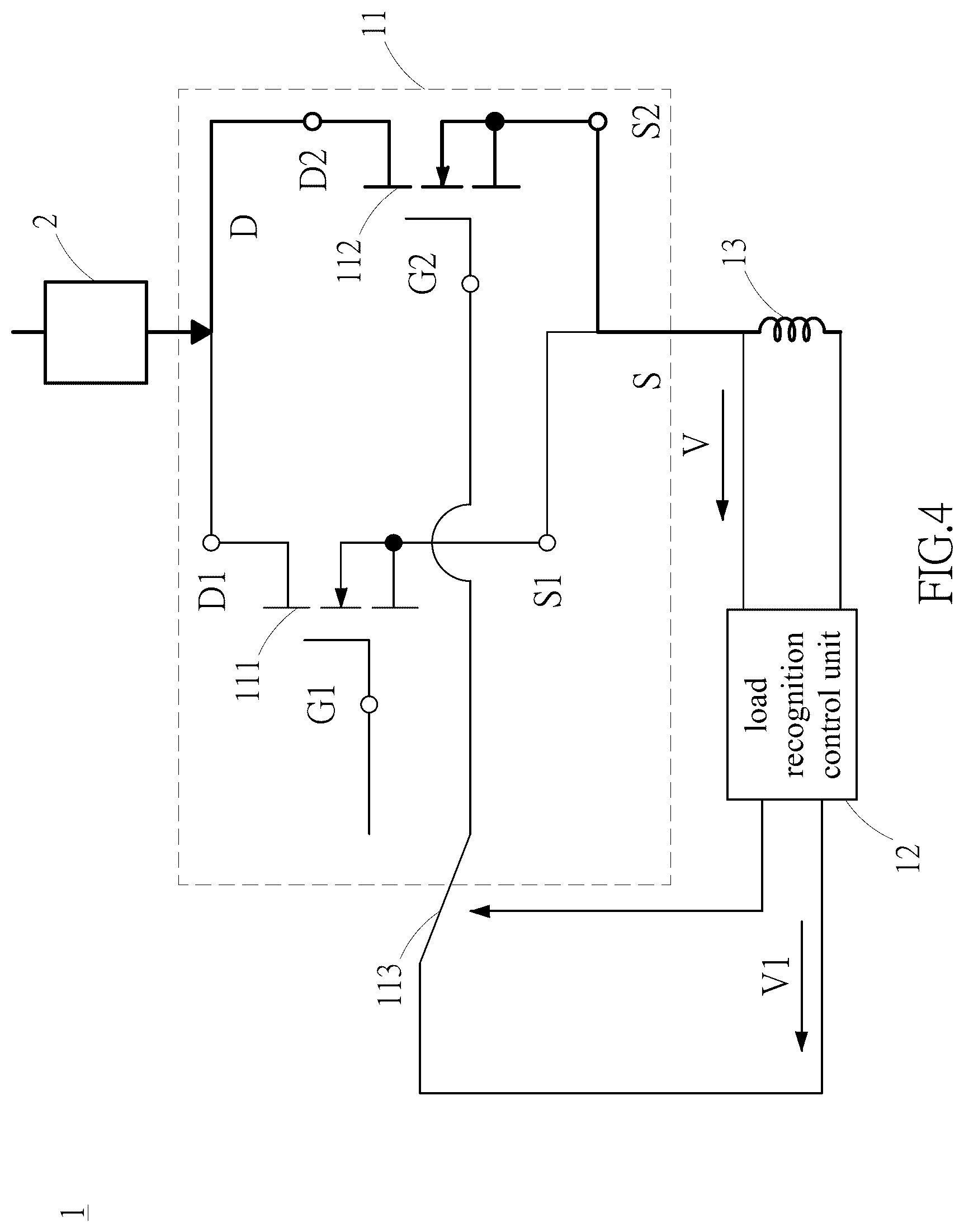 Patent US12101026 Figure 4 – Metal-oxide semiconductor field-effect transistor with asymmetric parallel dies and method of using the same