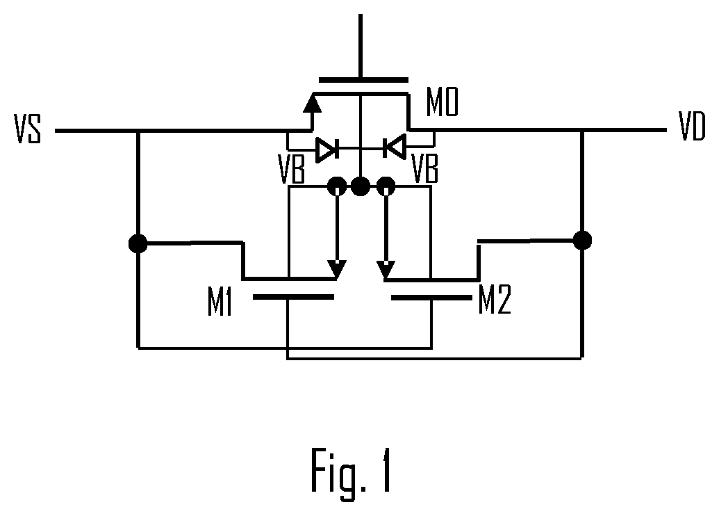 Patent US12101027 — Bulk switching circuitry — Figure 1