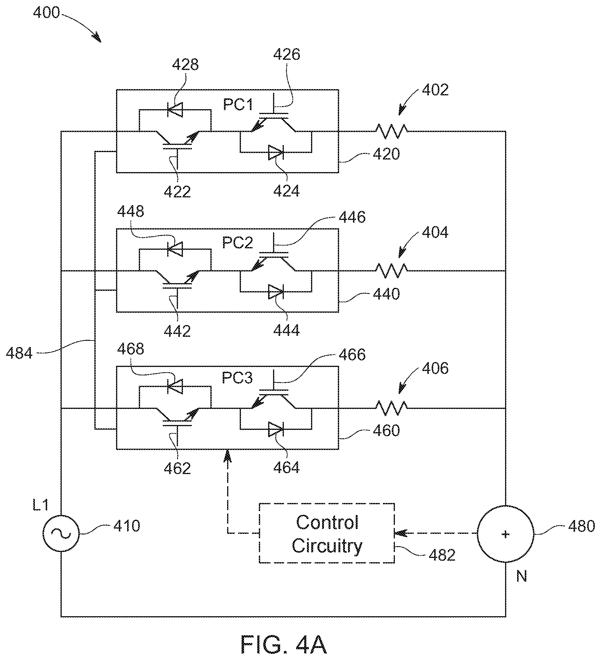 Patent US12101035 Figure 5 – System with multiple power controllers to reduce harmonics