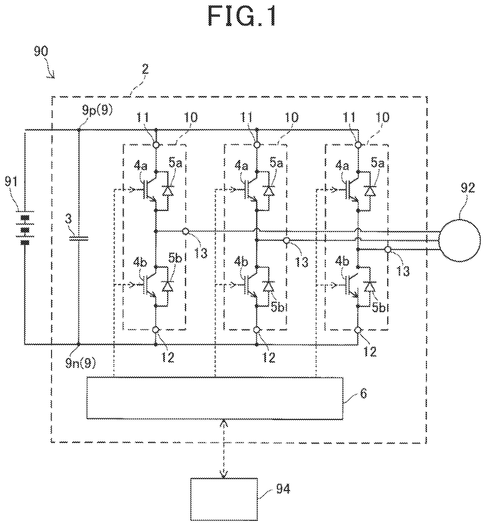 Patent US12101036 Figure 1 – Electric power converter