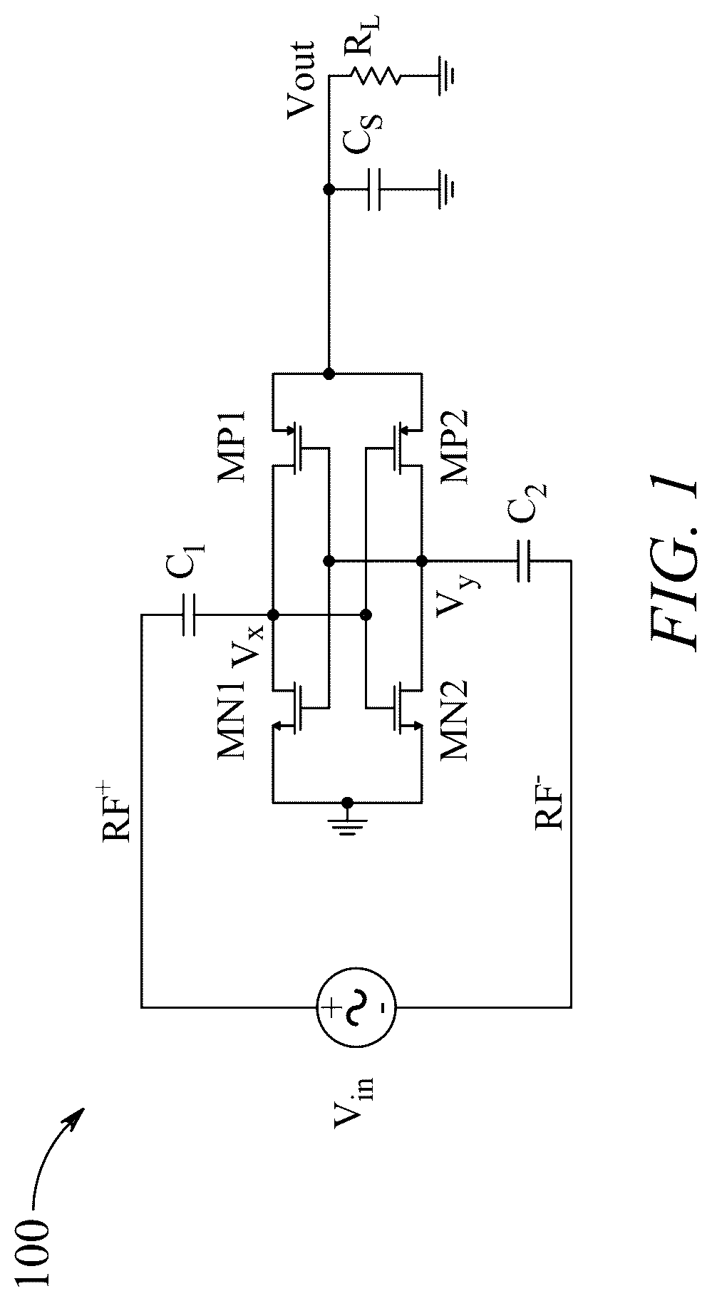 Patent US12101037 Figure 1 – Rectifier system with energy harvesting antenna