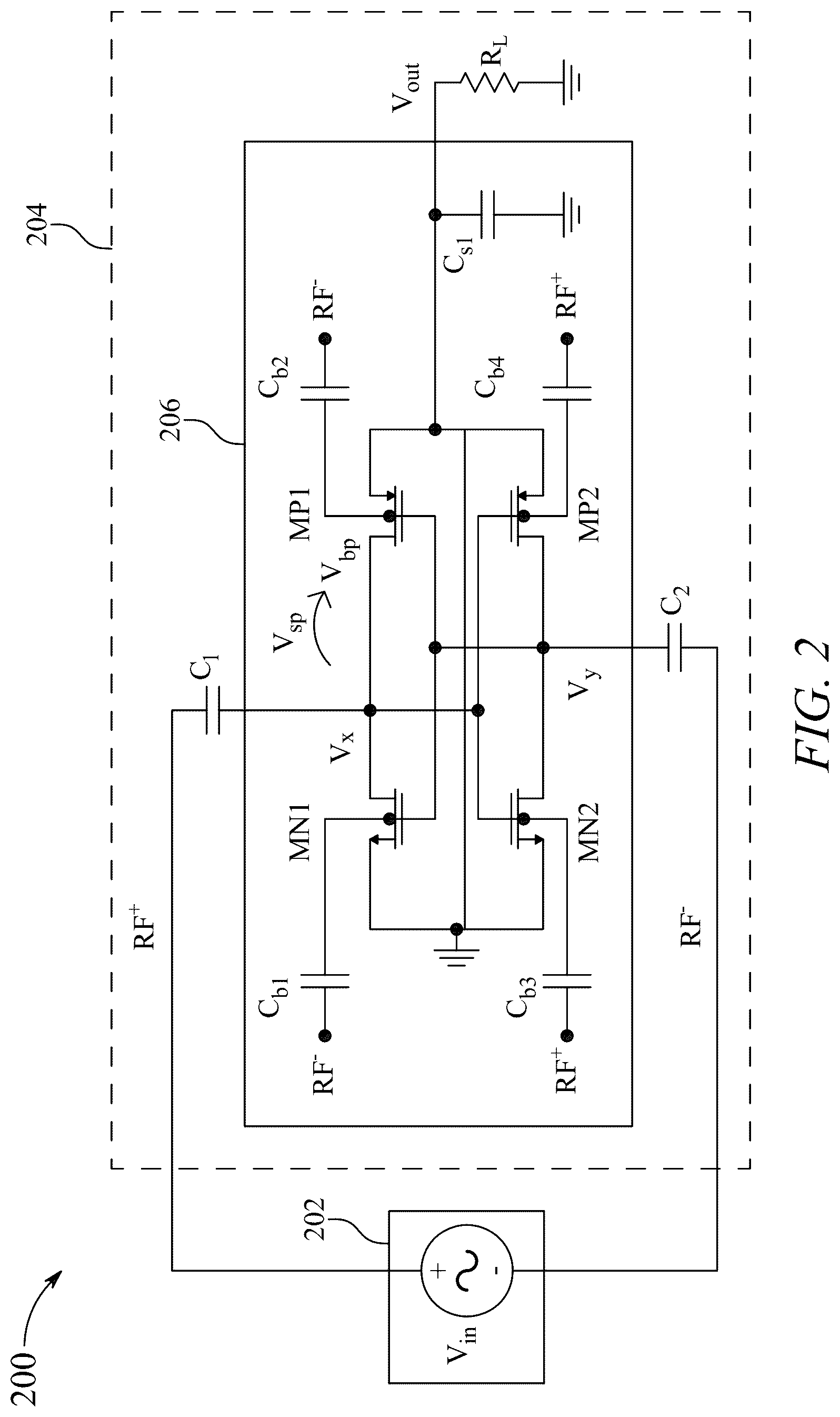 Patent US12101037 Figure 2 – Rectifier system with energy harvesting antenna