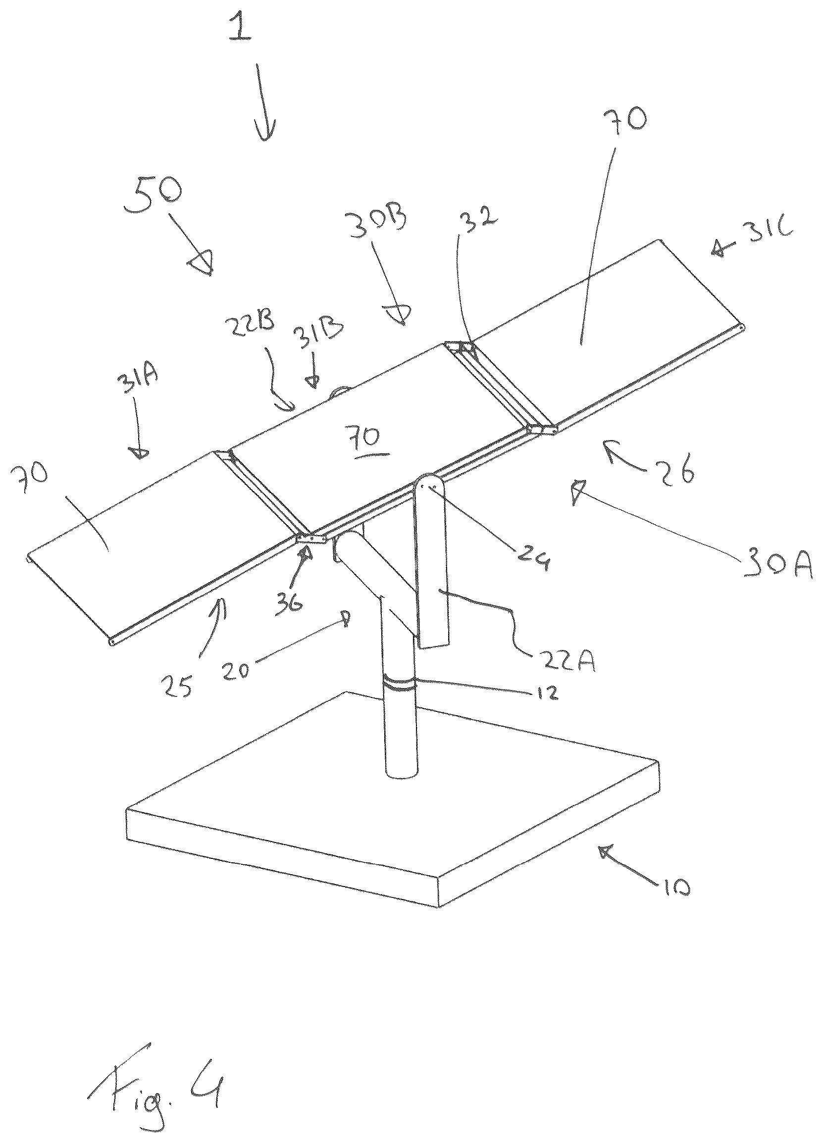 Patent US12101055 Figure 4 – Foldable solar panel assembly
