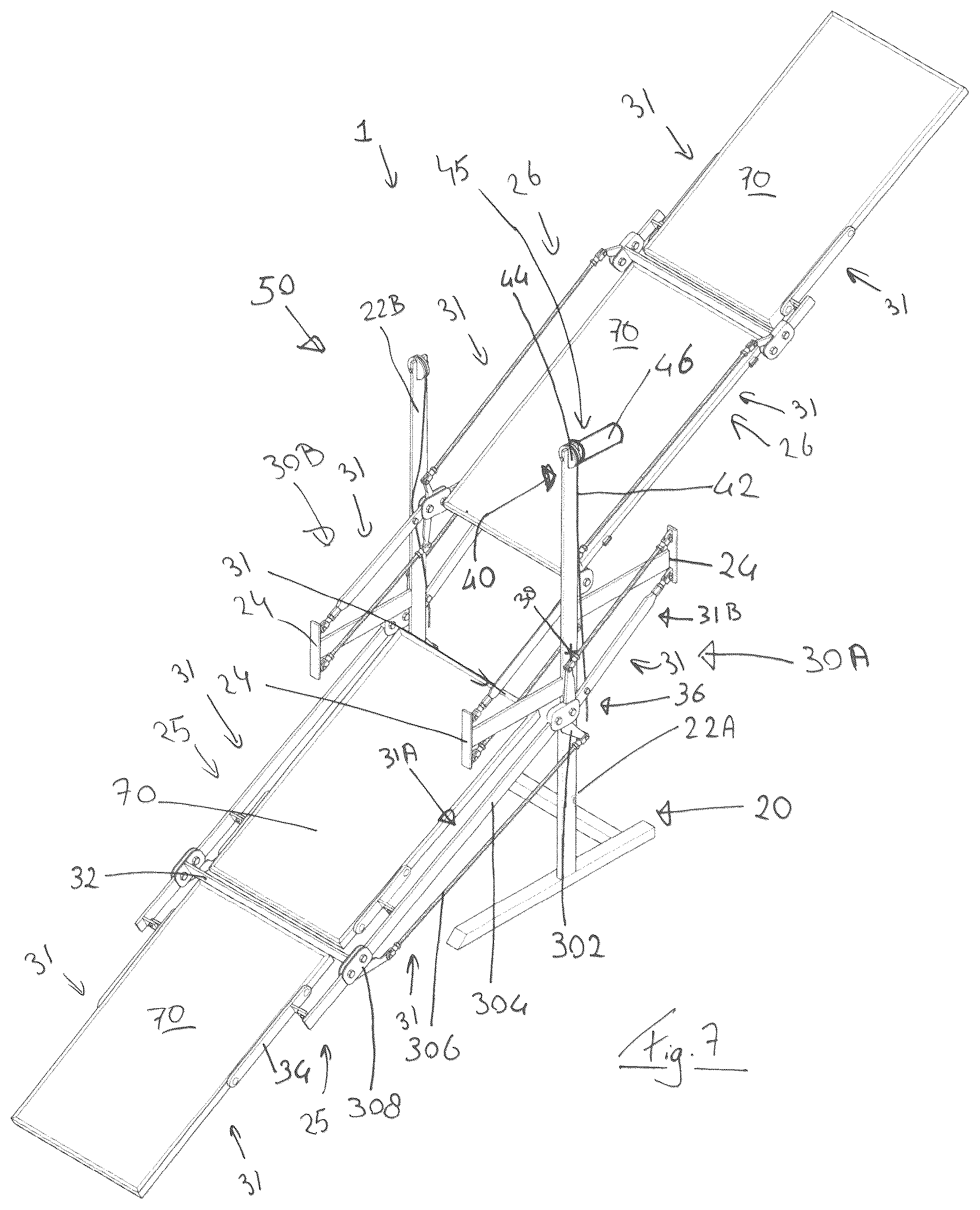 Patent US12101055 Figure 7 – Foldable solar panel assembly