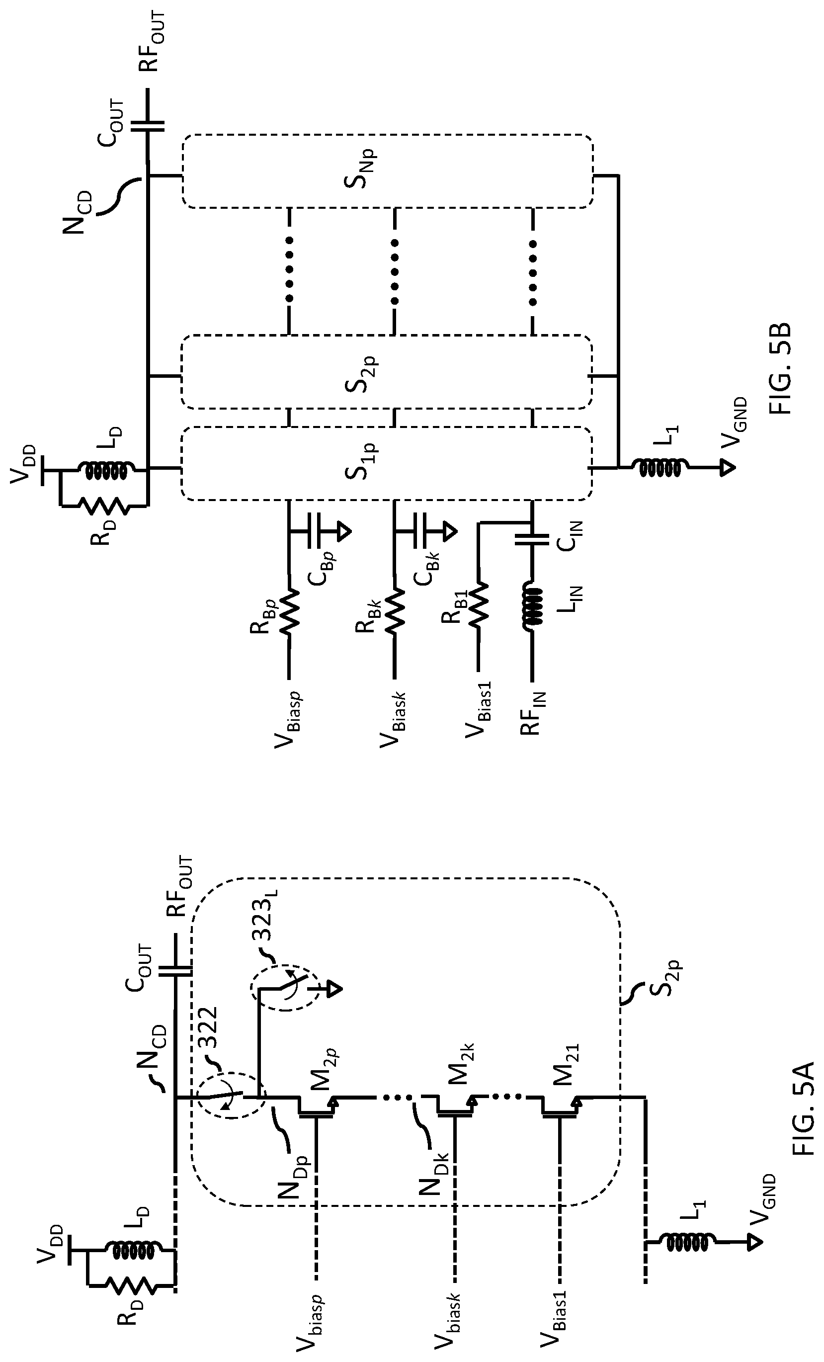 Patent US12101065 Figure 7 – Dual voltage switched branch LNA architecture