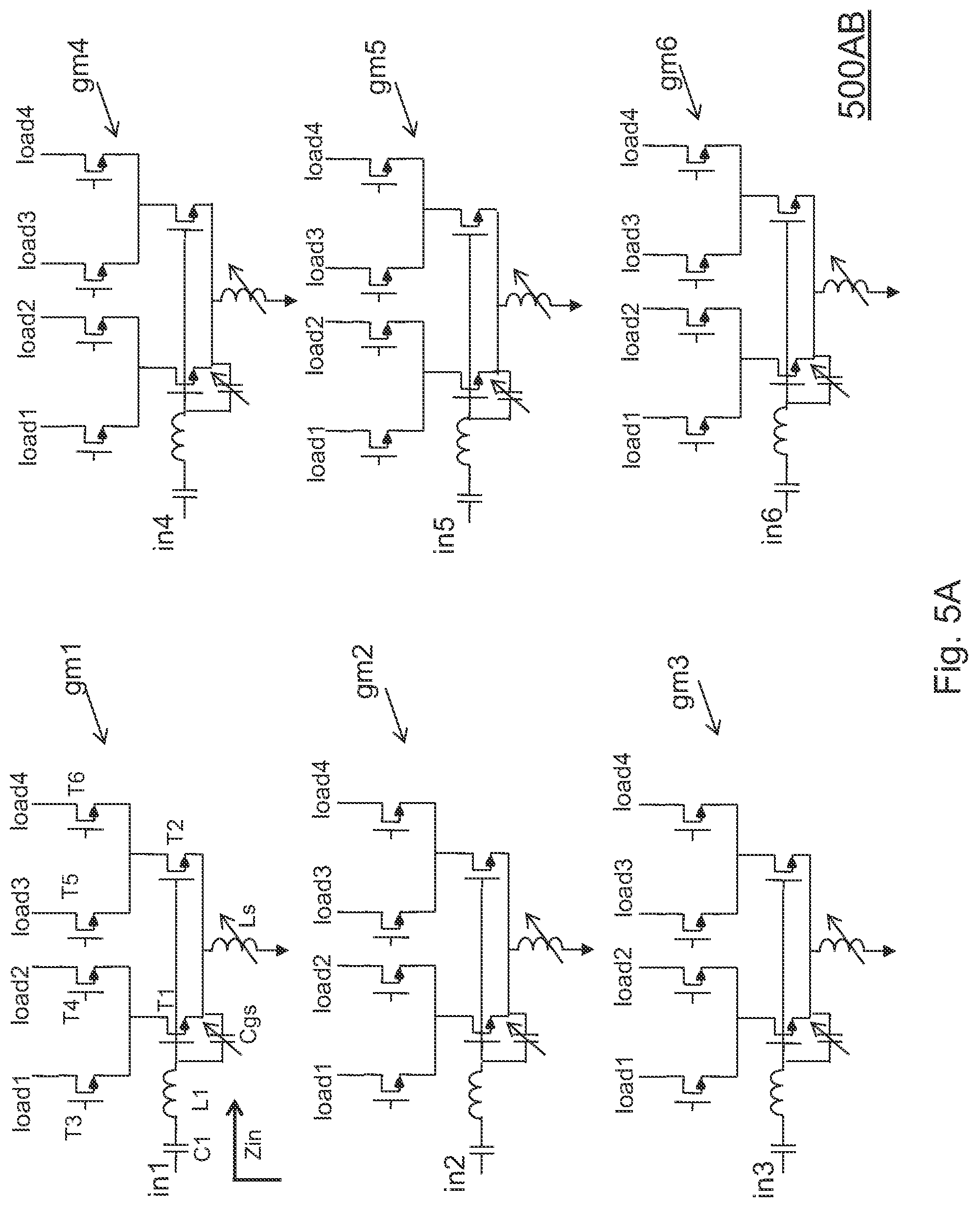 Patent US12101066 Figure 5 – Compact architecture for multipath low noise amplifier