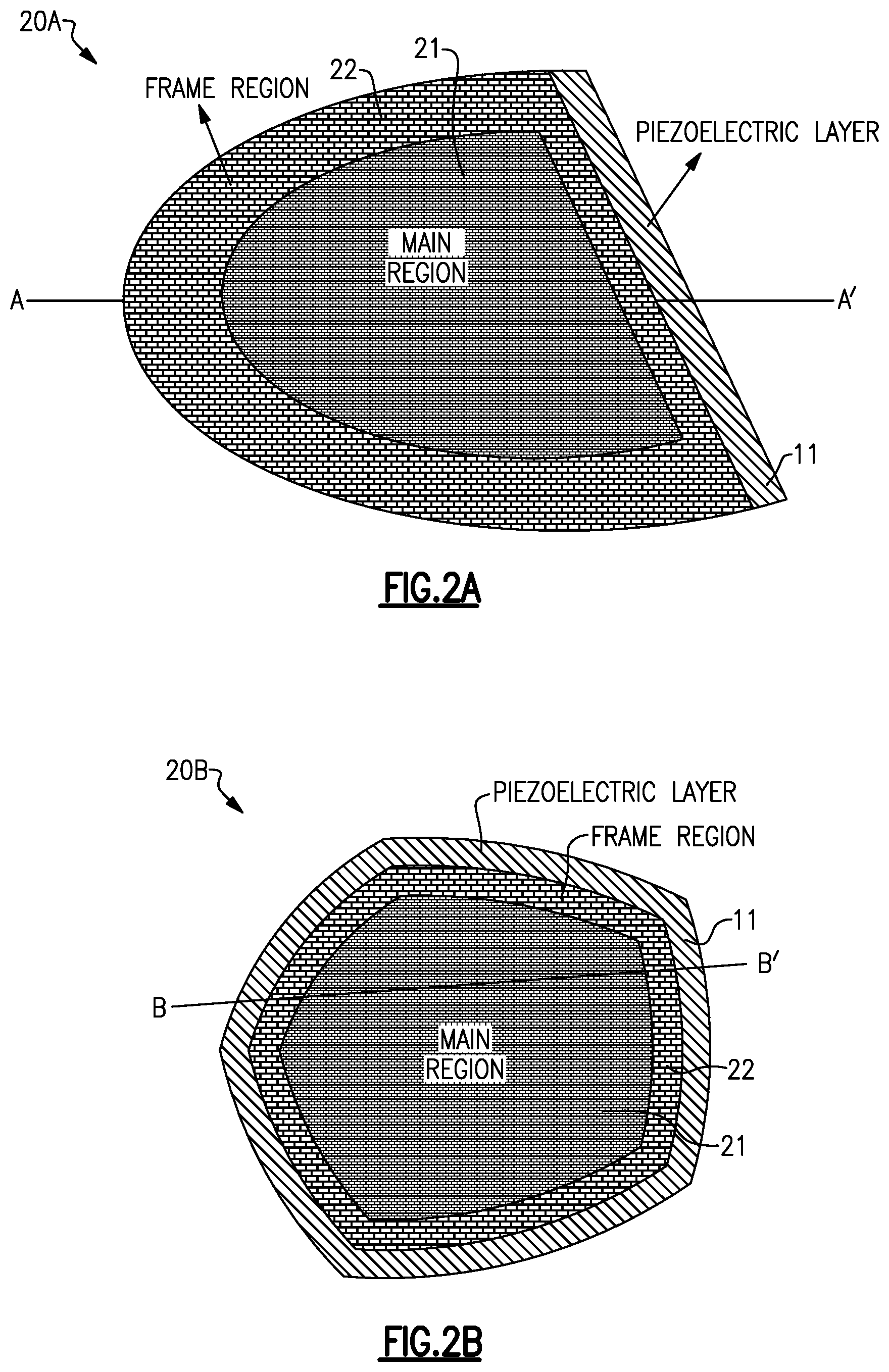 Patent US12101077 Figure 2 – Bulk acoustic wave device with raised frame structure