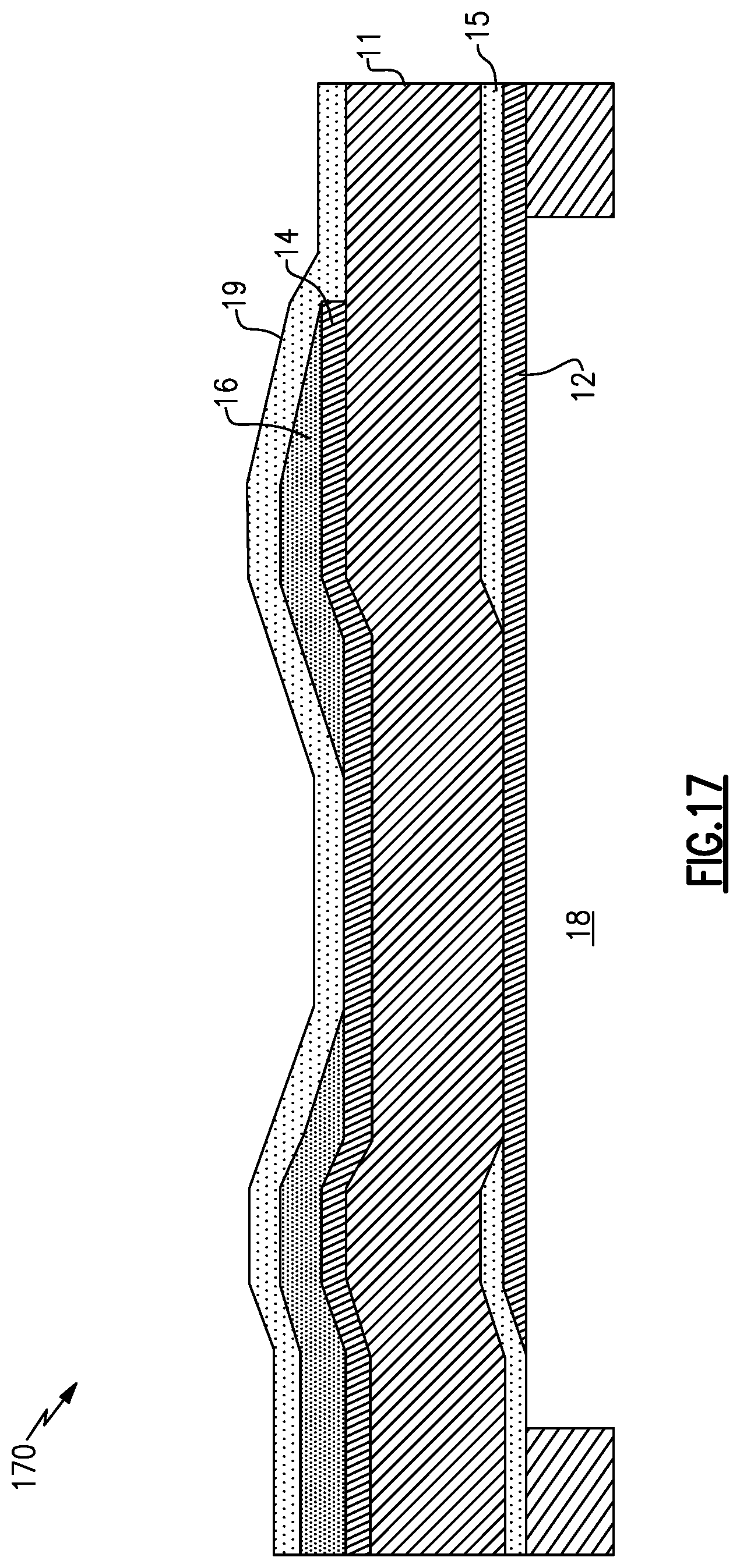 Patent US12101077 Figure 16 – Bulk acoustic wave device with raised frame structure