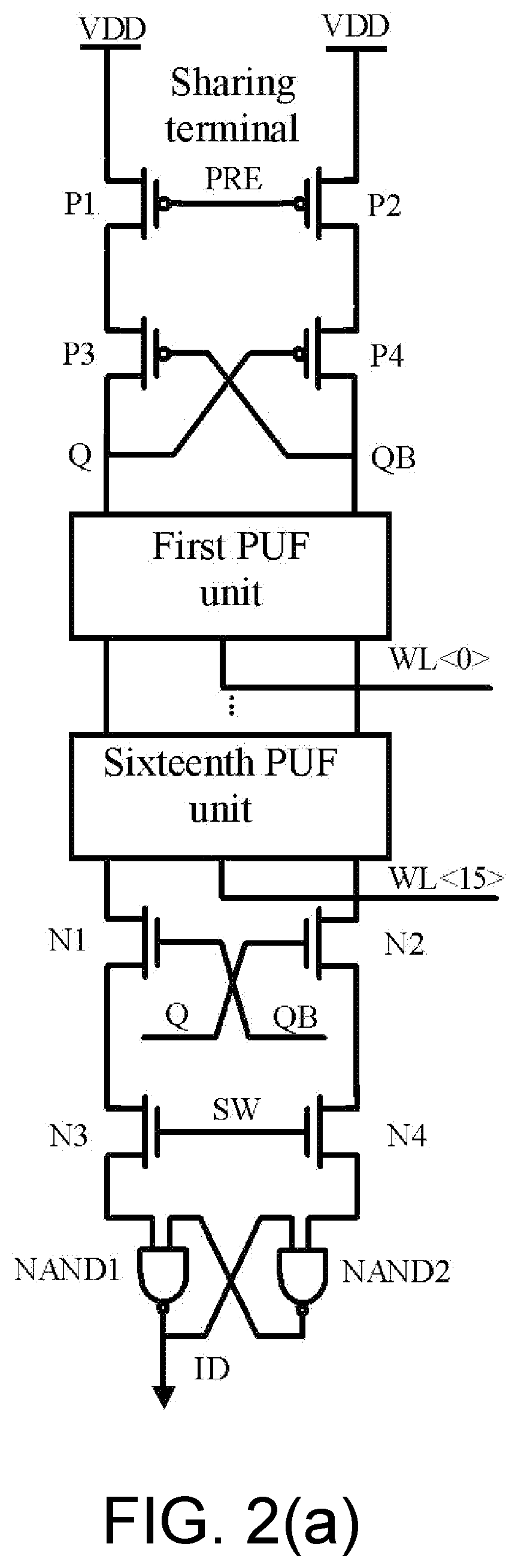 Patent US12101087 Figure 2 – Bistable physical unclonable function circuit based on subthreshold leakage current deviation