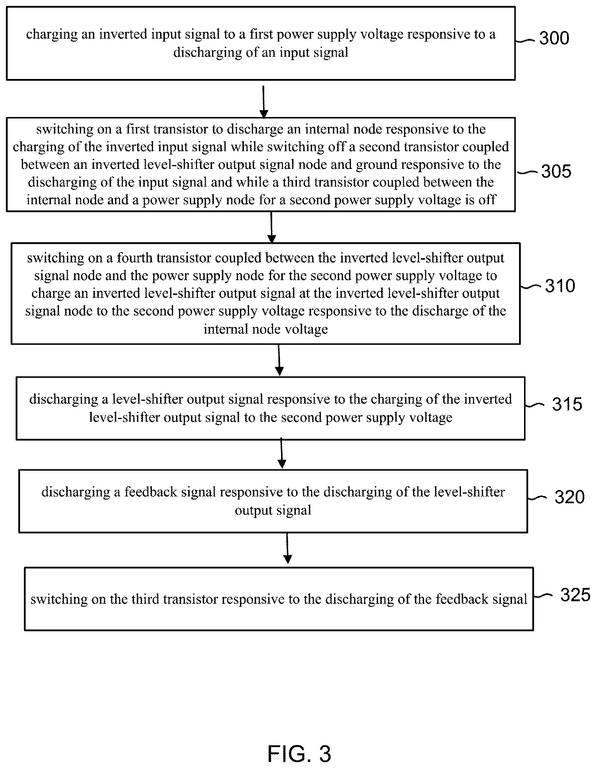 Patent US12101089 Figure 3 – Enhanced rising and falling transitions for level shifting low-voltage input signals