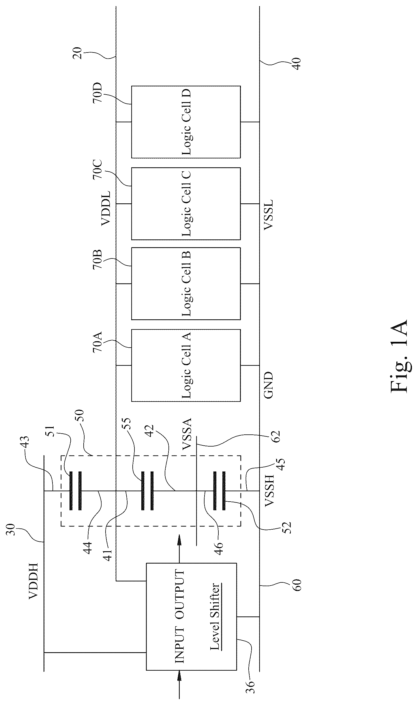 Patent US12101091 Figure 1 – Decoupling capacitor circuits