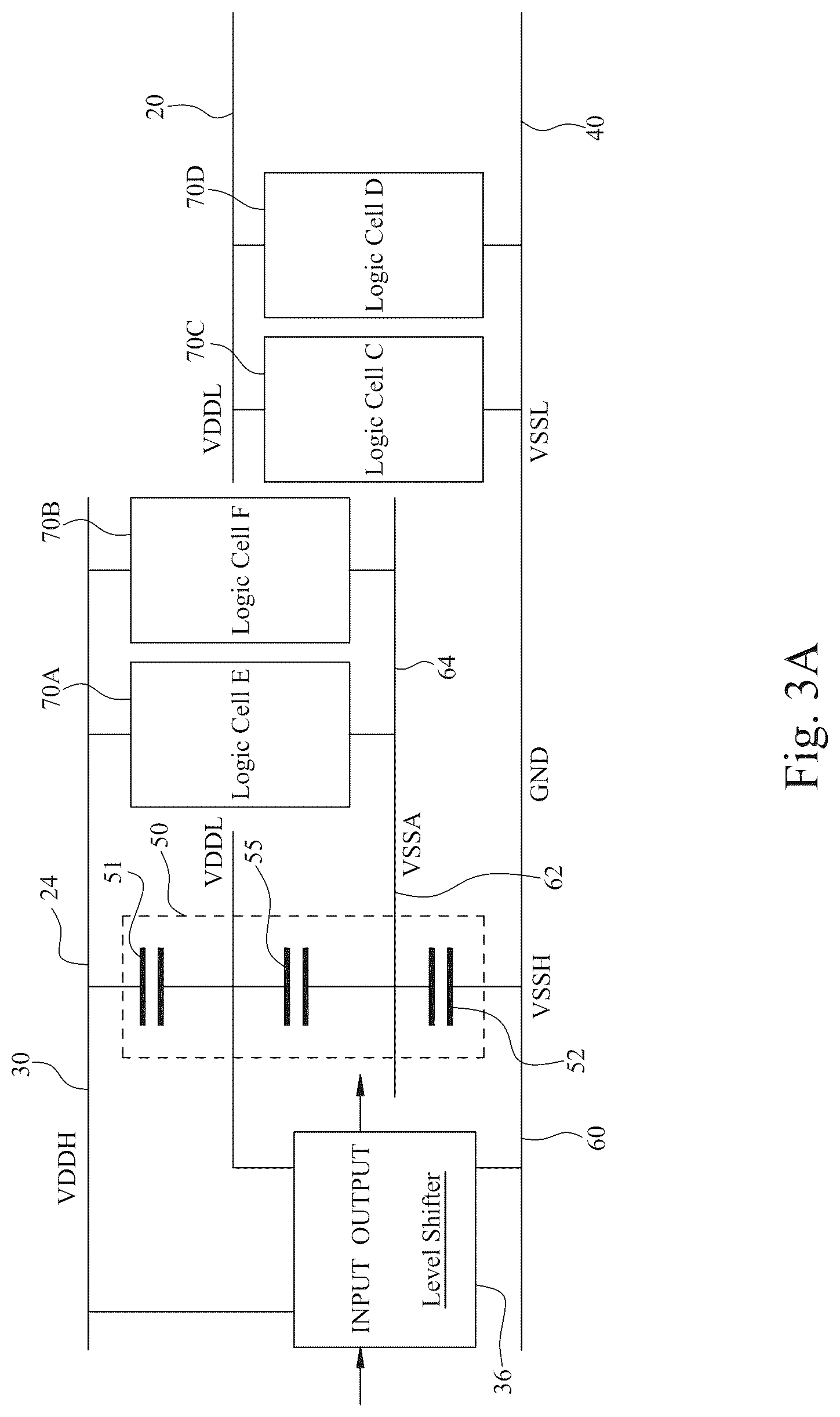 Patent US12101091 Figure 6 – Decoupling capacitor circuits