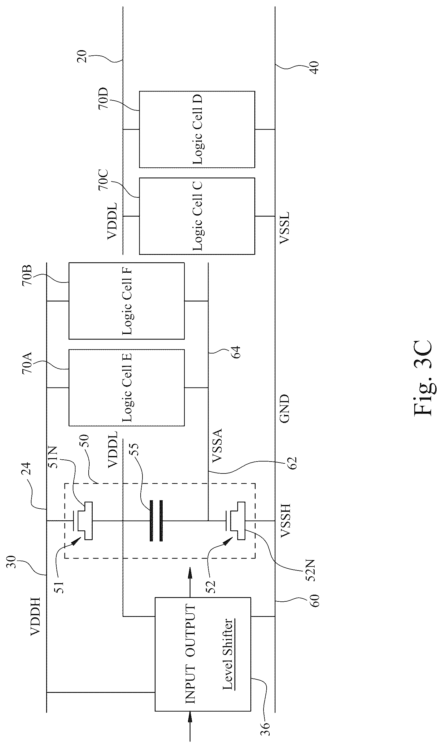 Patent US12101091 Figure 8 – Decoupling capacitor circuits