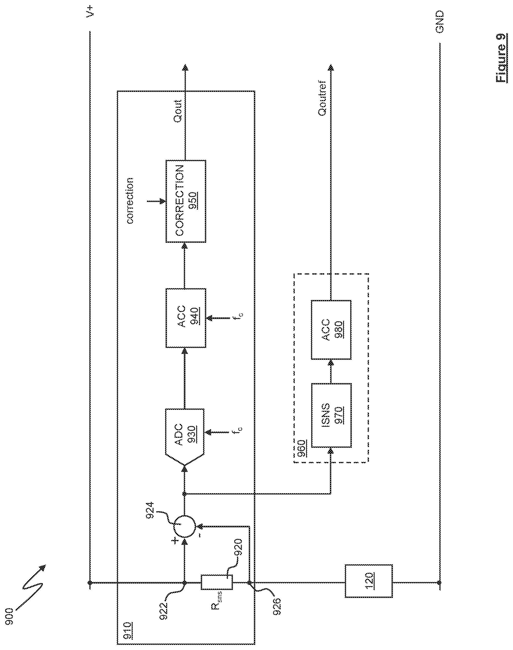 Patent US12101097 Figure 9 – Coulomb counter circuitry