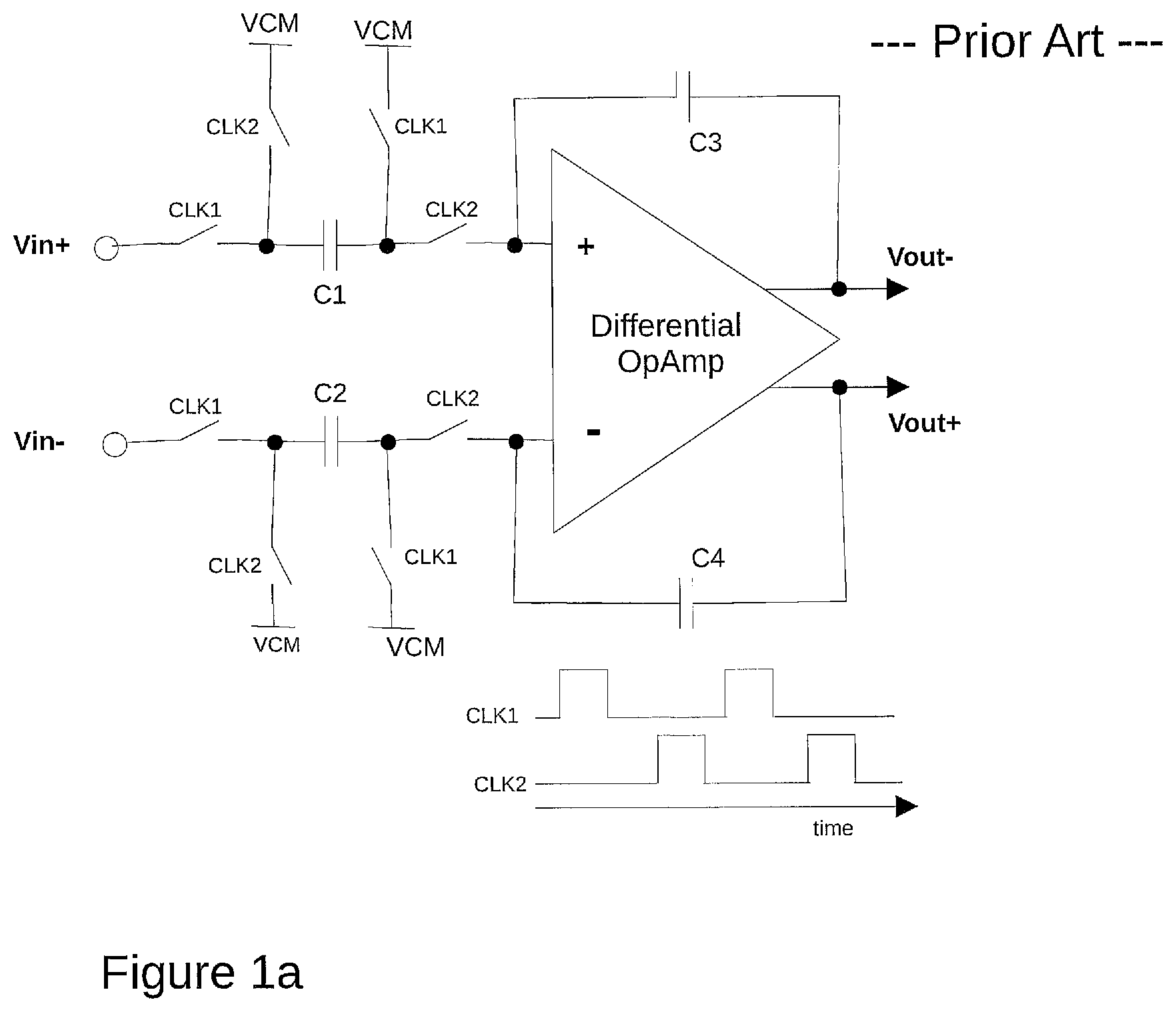 Patent US12101099 Figure 1 – Differential charge sampling circuit with integrated faraday shield