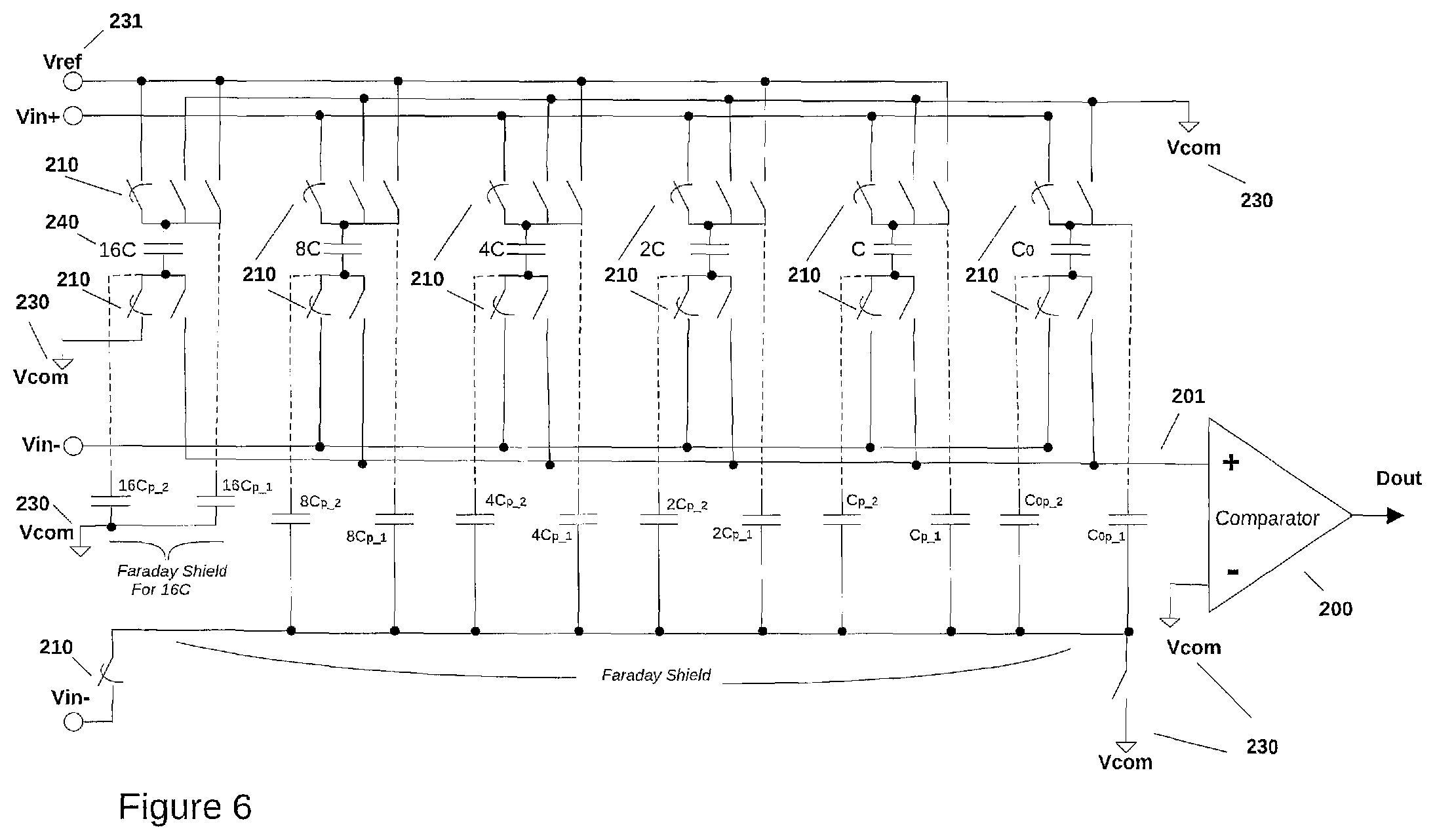 Patent US12101099 Figure 13 – Differential charge sampling circuit with integrated faraday shield