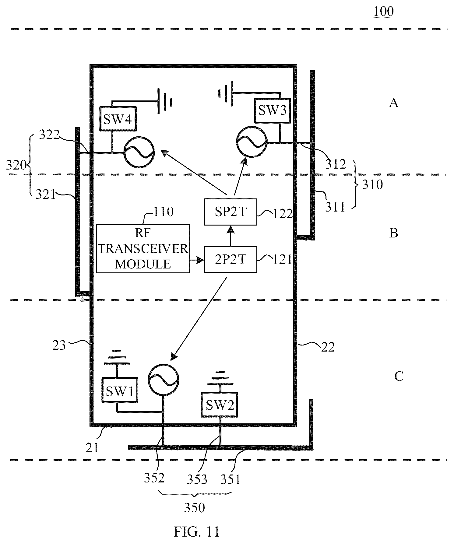 Patent US12101113 Figure 8 – Radio frequency module, control method, and electronic device