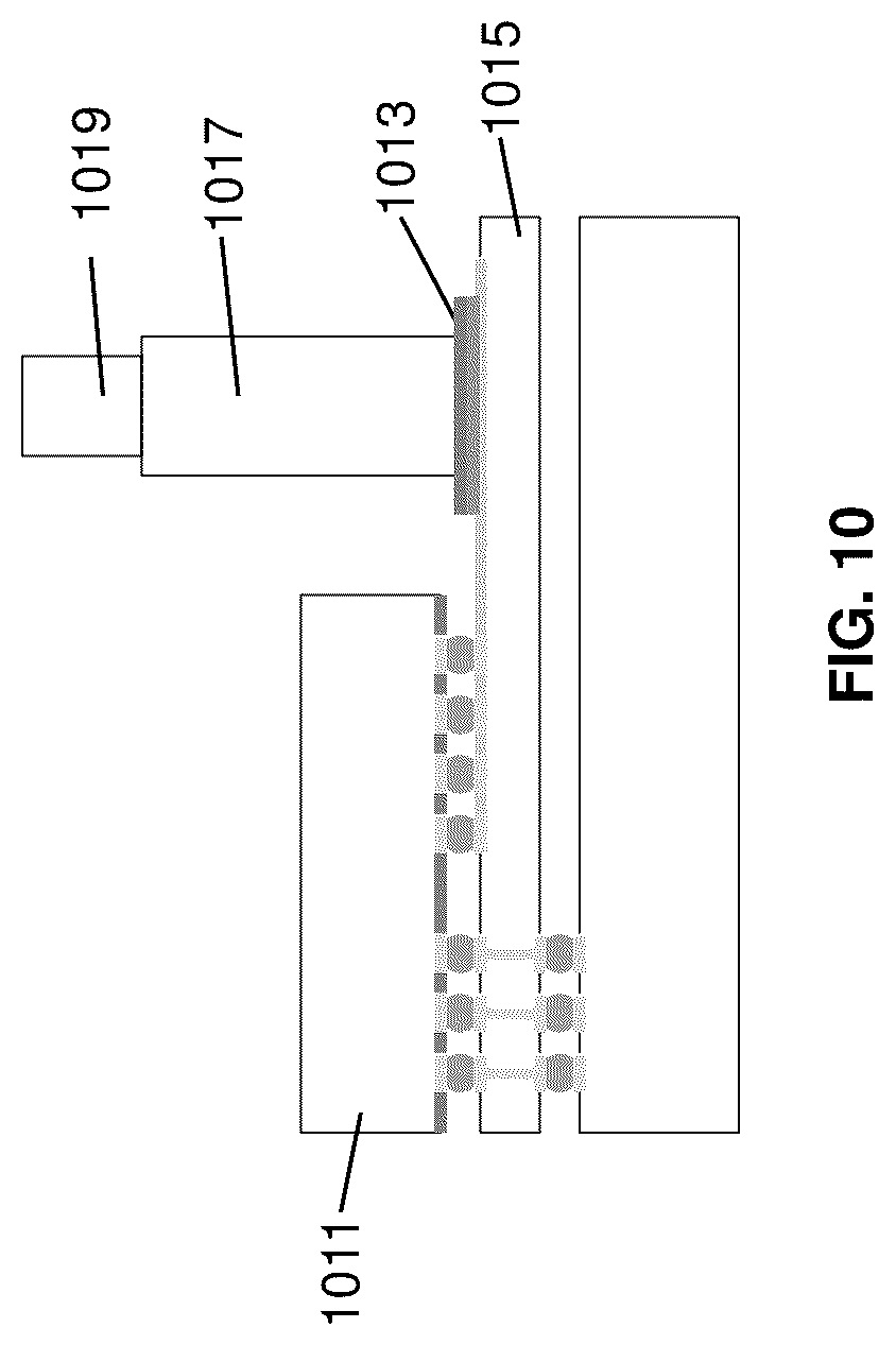 Patent US12101122 Figure 10 – Hybrid integration of microLED interconnects with ICs
