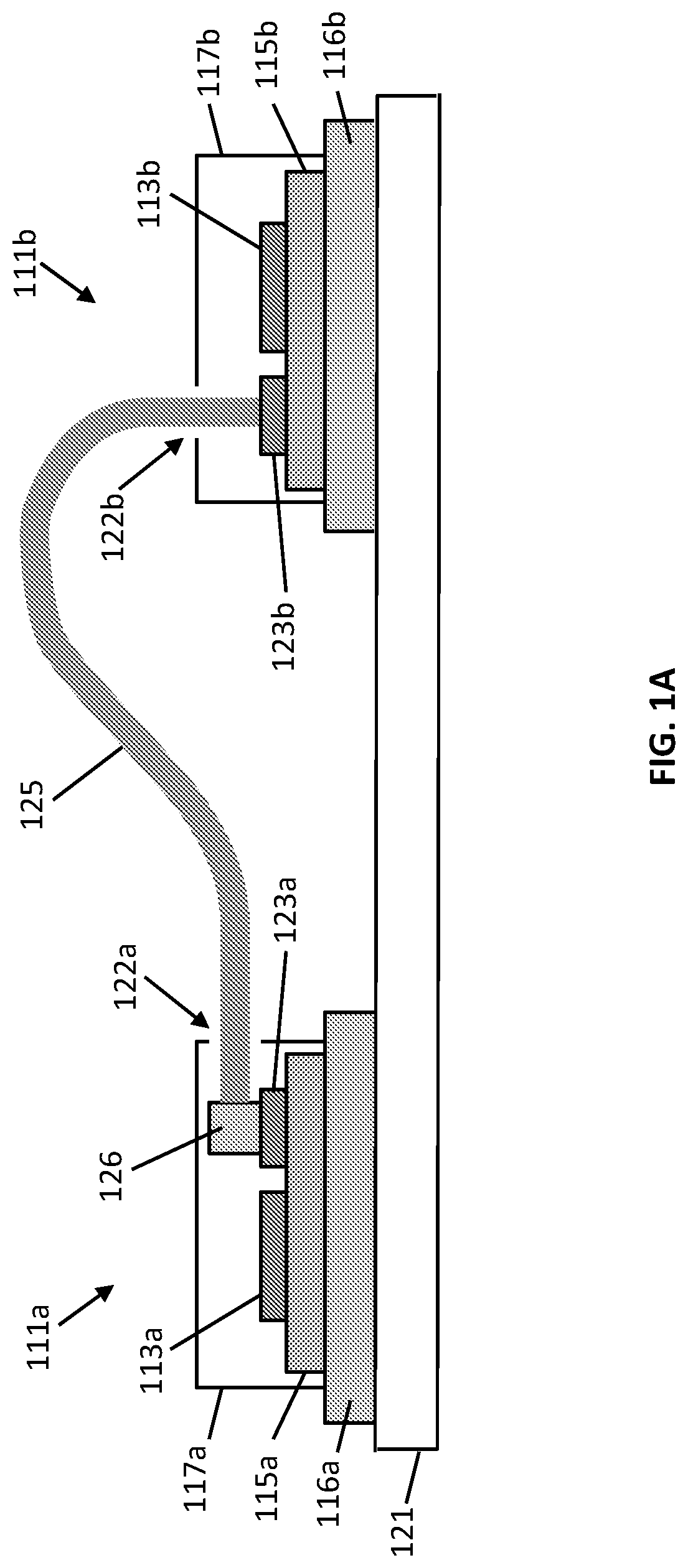 Patent US12101128 Figure 1 – LED chip-to-chip vertically launched optical communications with optical fiber