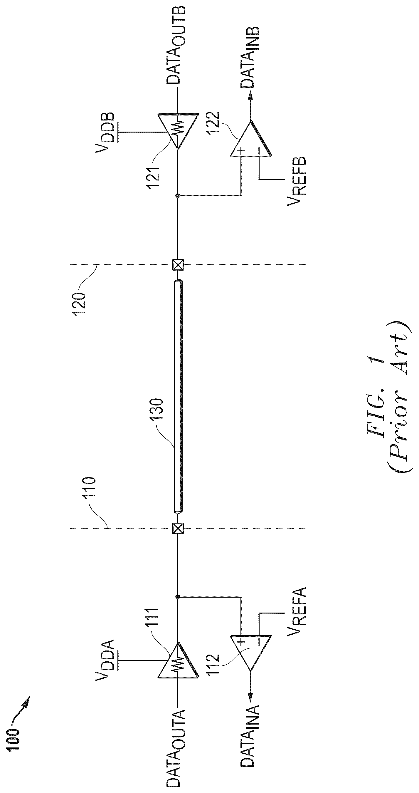Patent US12101135 — Noise mitigation in single-ended links — Figure 1