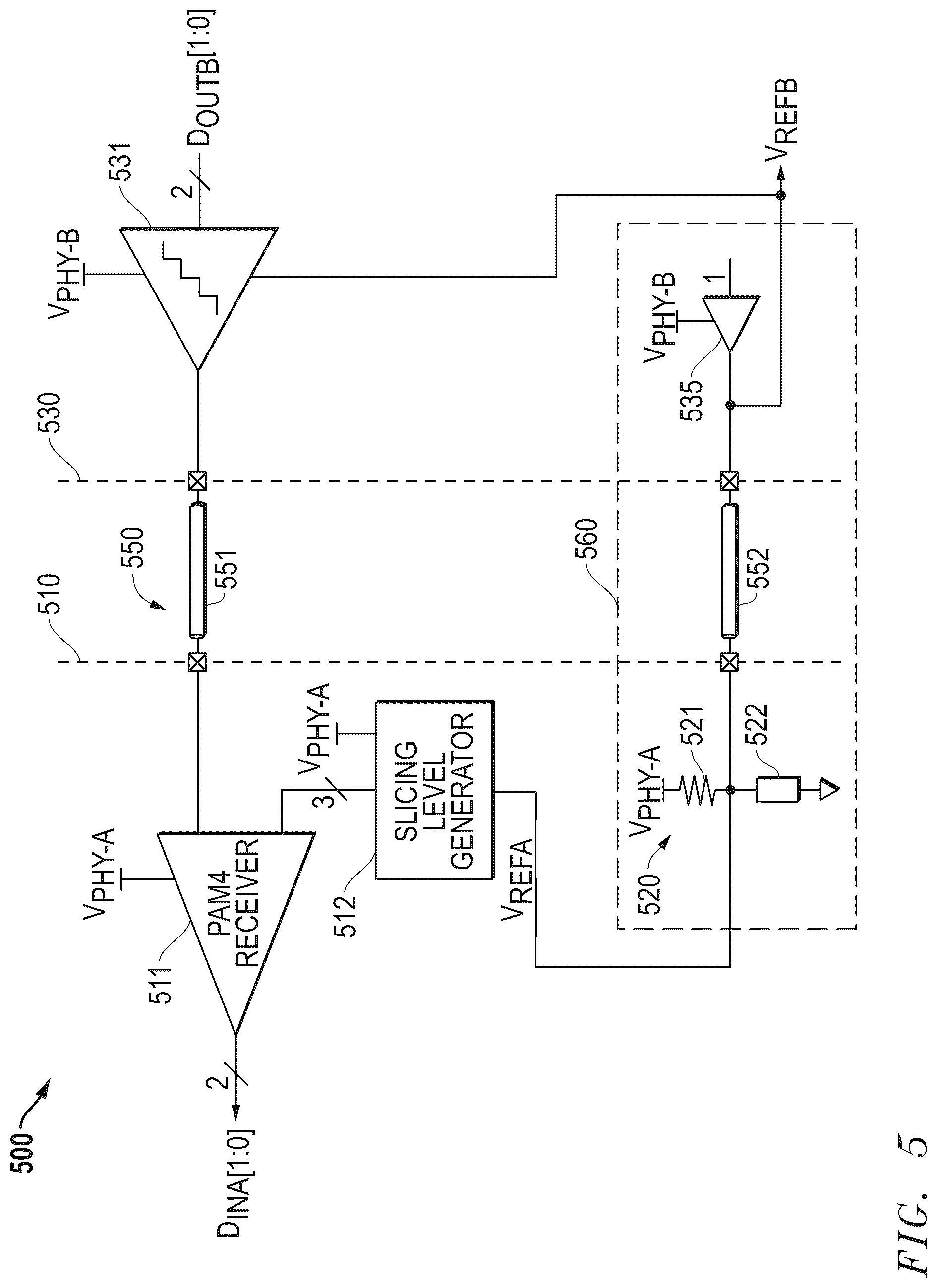 Patent US12101135 Figure 5 – Noise mitigation in single-ended links
