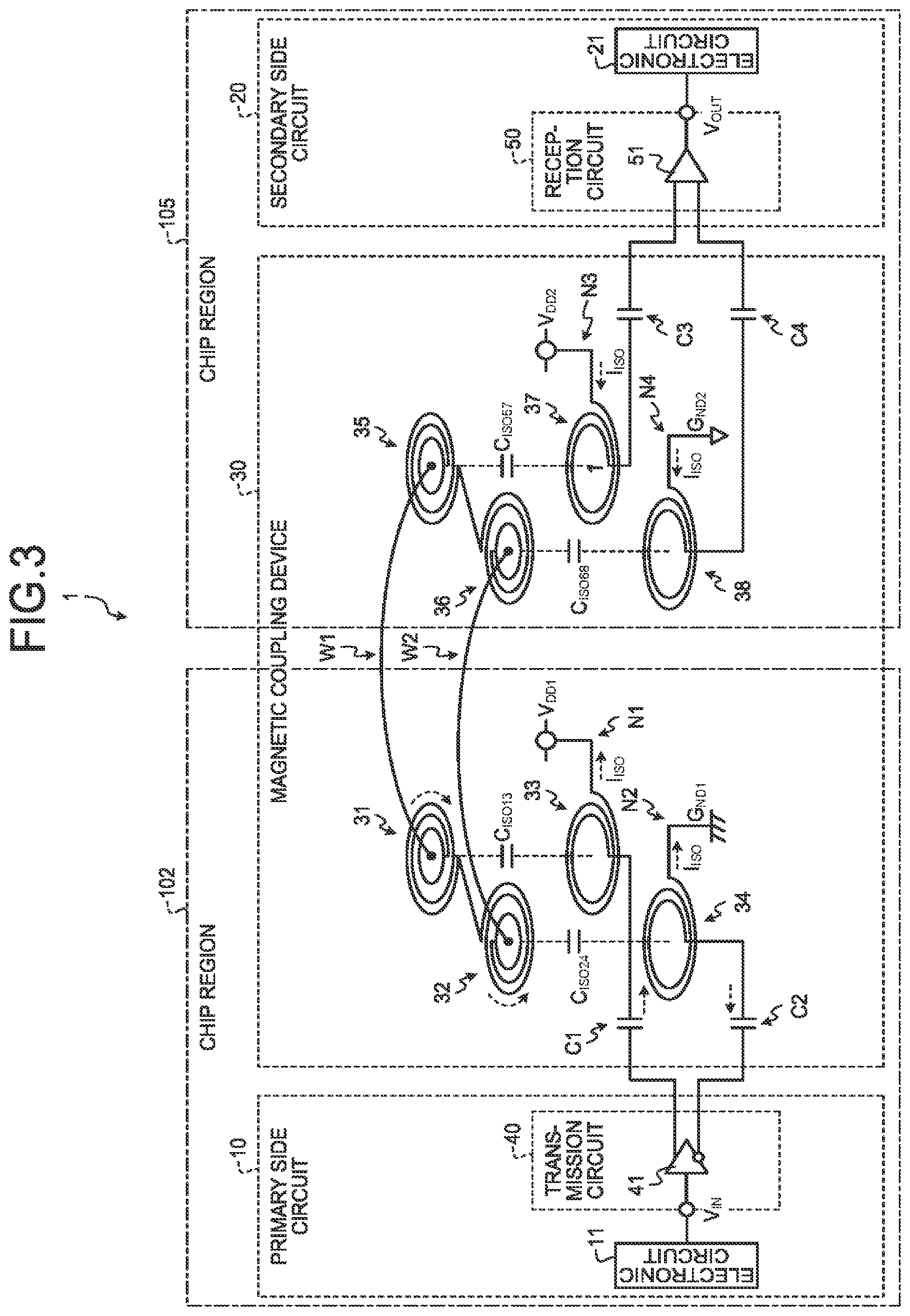 Patent US12101137 Figure 3 – Magnetic coupling device and communication system