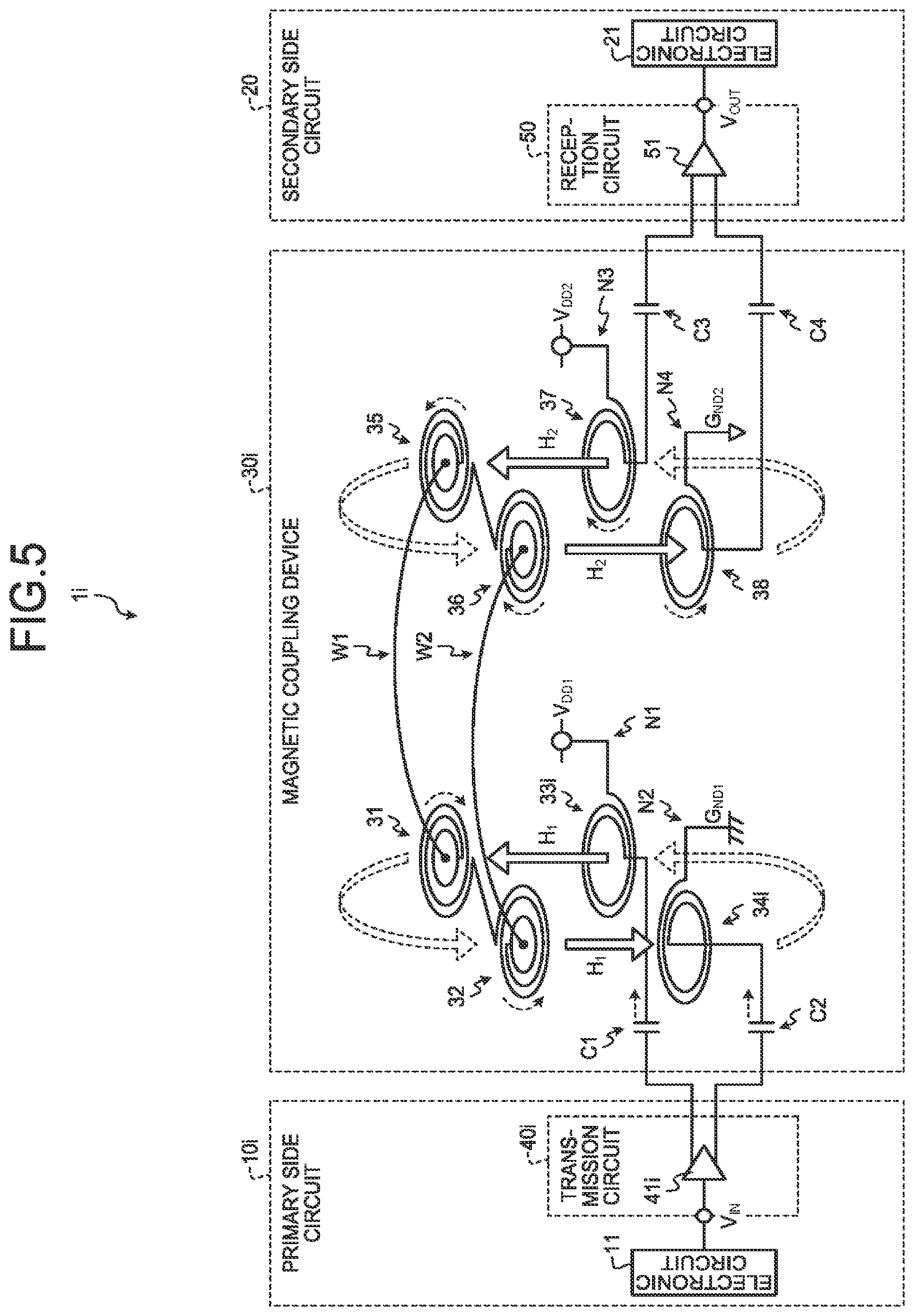 Patent US12101137 Figure 5 – Magnetic coupling device and communication system