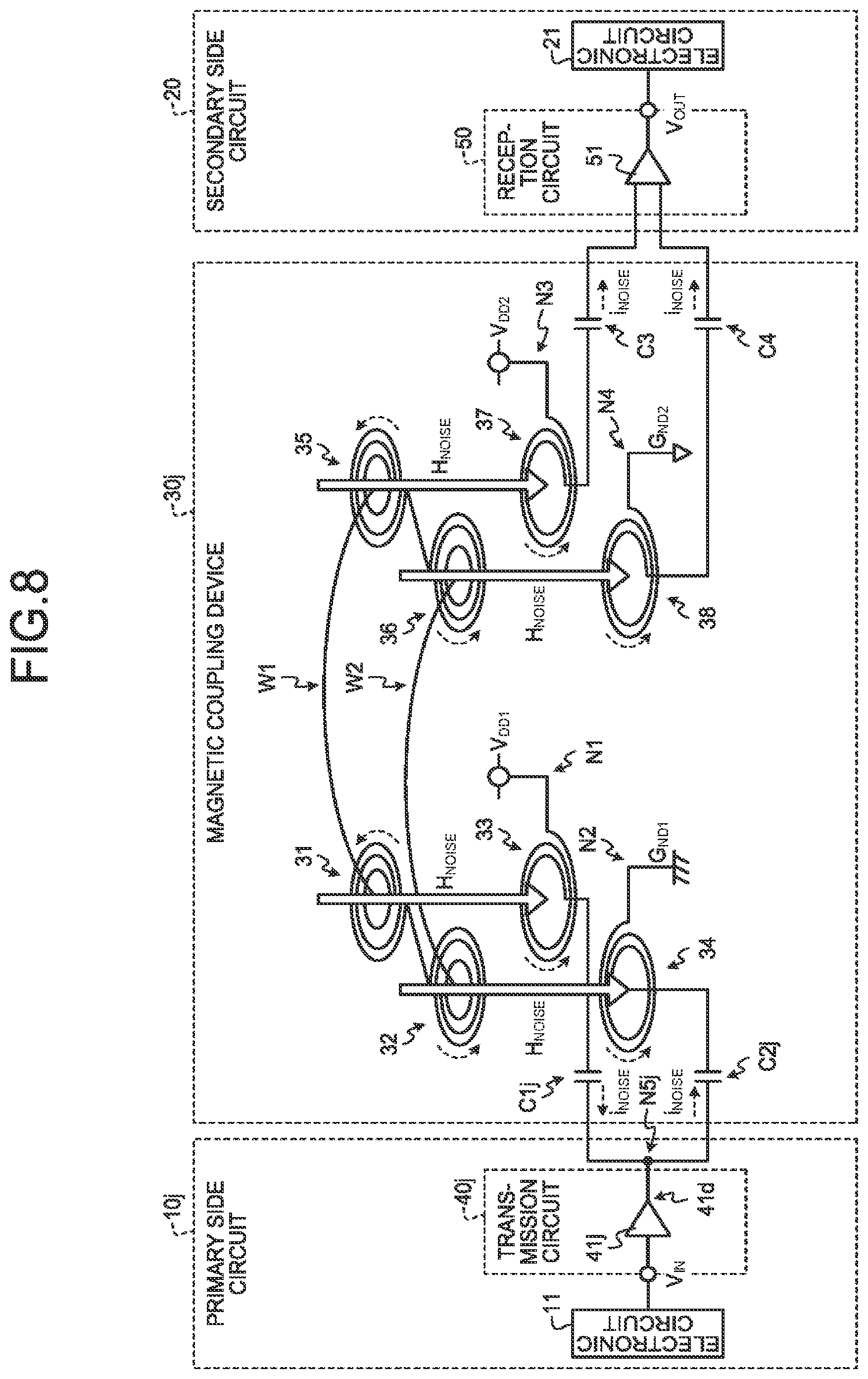 Patent US12101137 Figure 8 – Magnetic coupling device and communication system