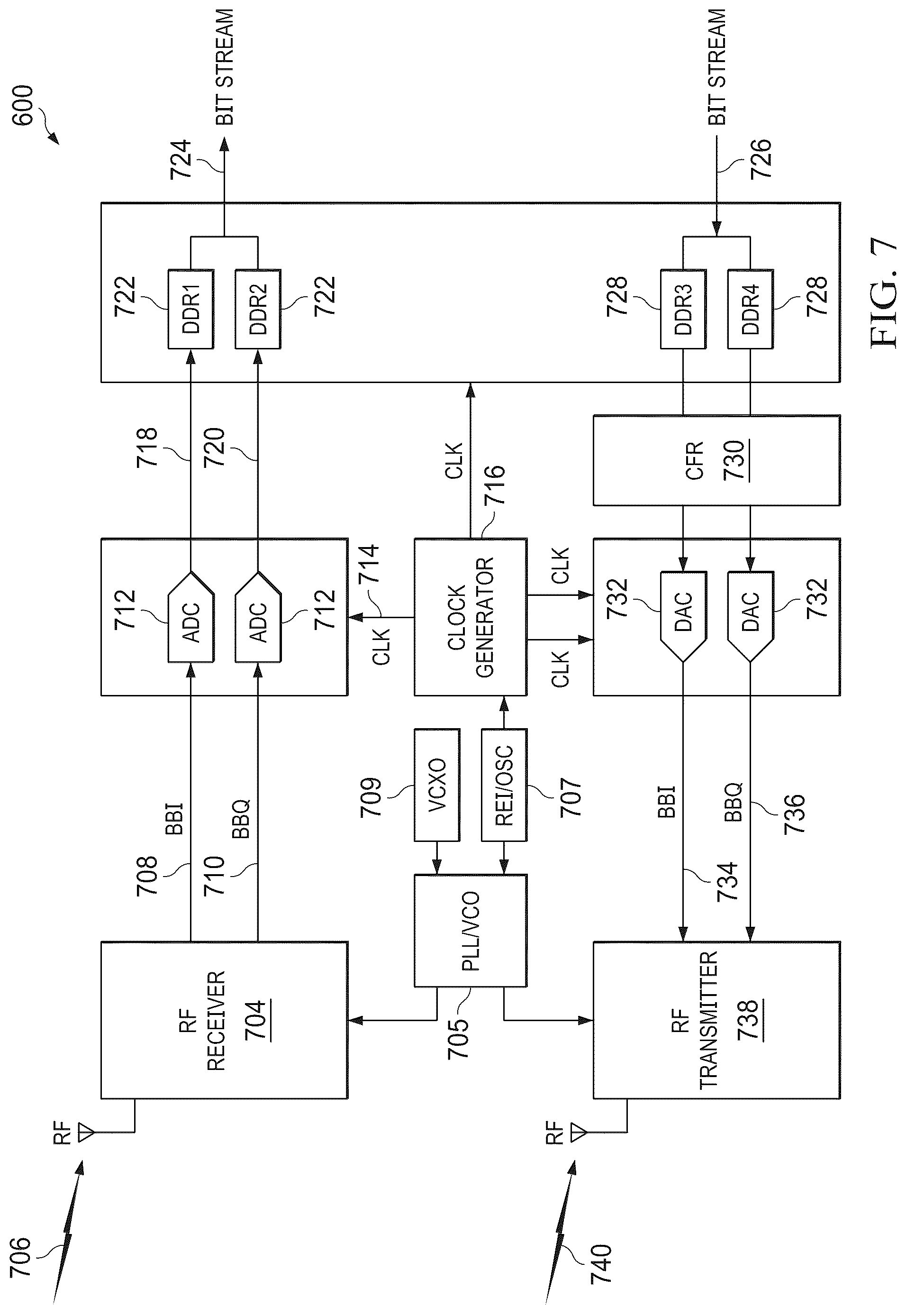 Patent US12101150 Figure 6 – Hybrid digital-analog mmWave repeater/relay with full duplex