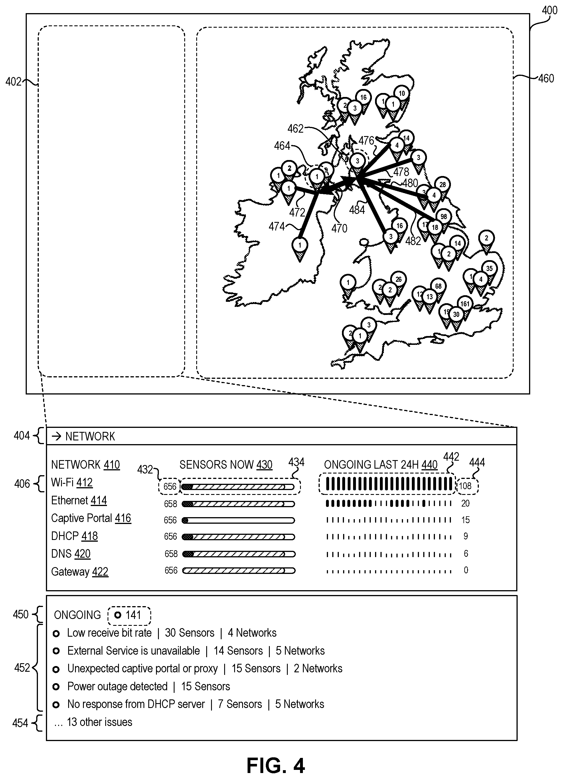 Patent US12101241 Figure 4 – Mechanism for intelligent and comprehensive monitoring system using peer-to-peer agents in a network