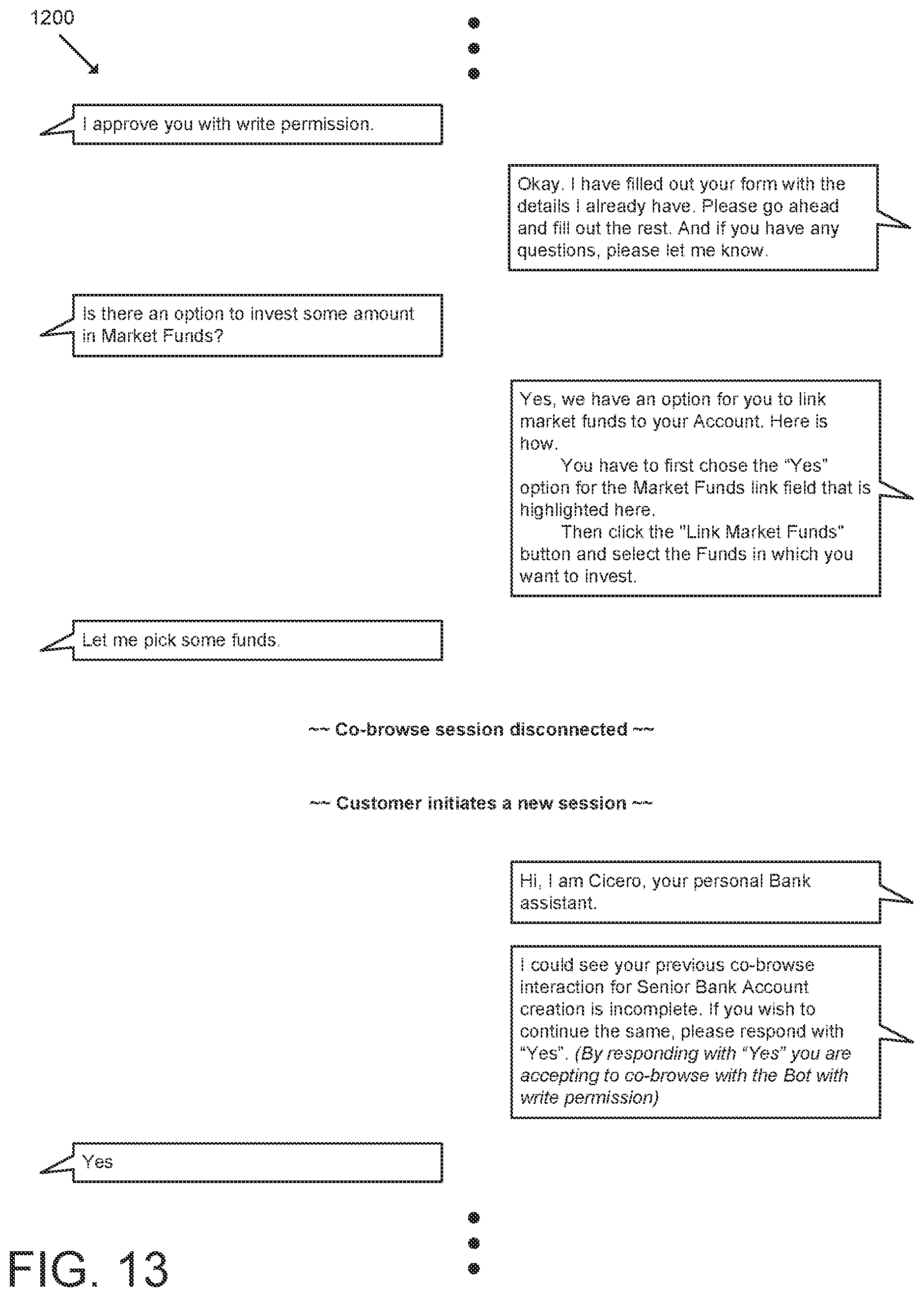 Patent US12101281 Figure 13 – Technologies for asynchronously restoring an incomplete co-browse session