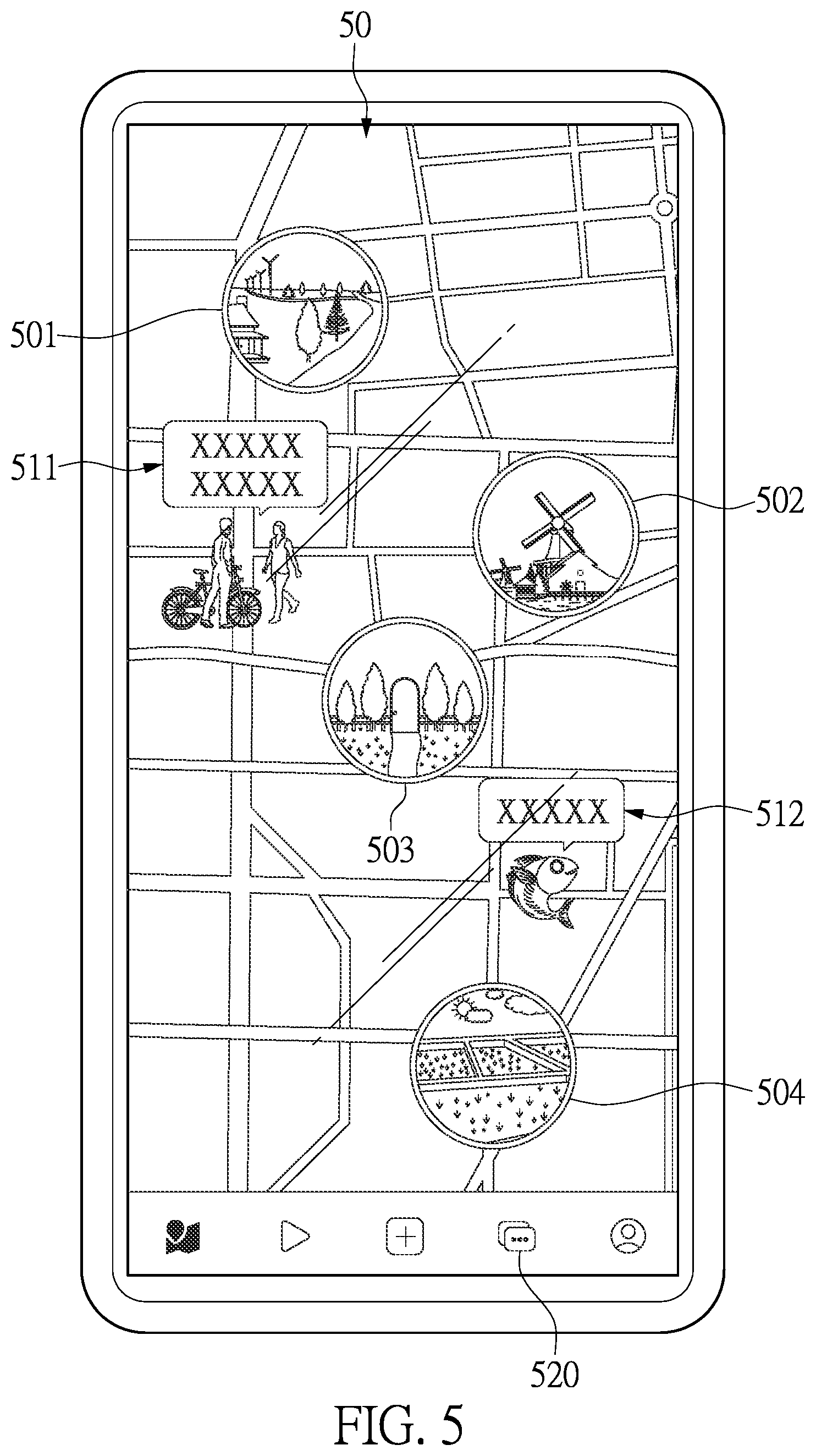 Patent US12101286 Figure 5 – Method for providing location-based content-linking icon, system for the same, and computer-readable recording medium
