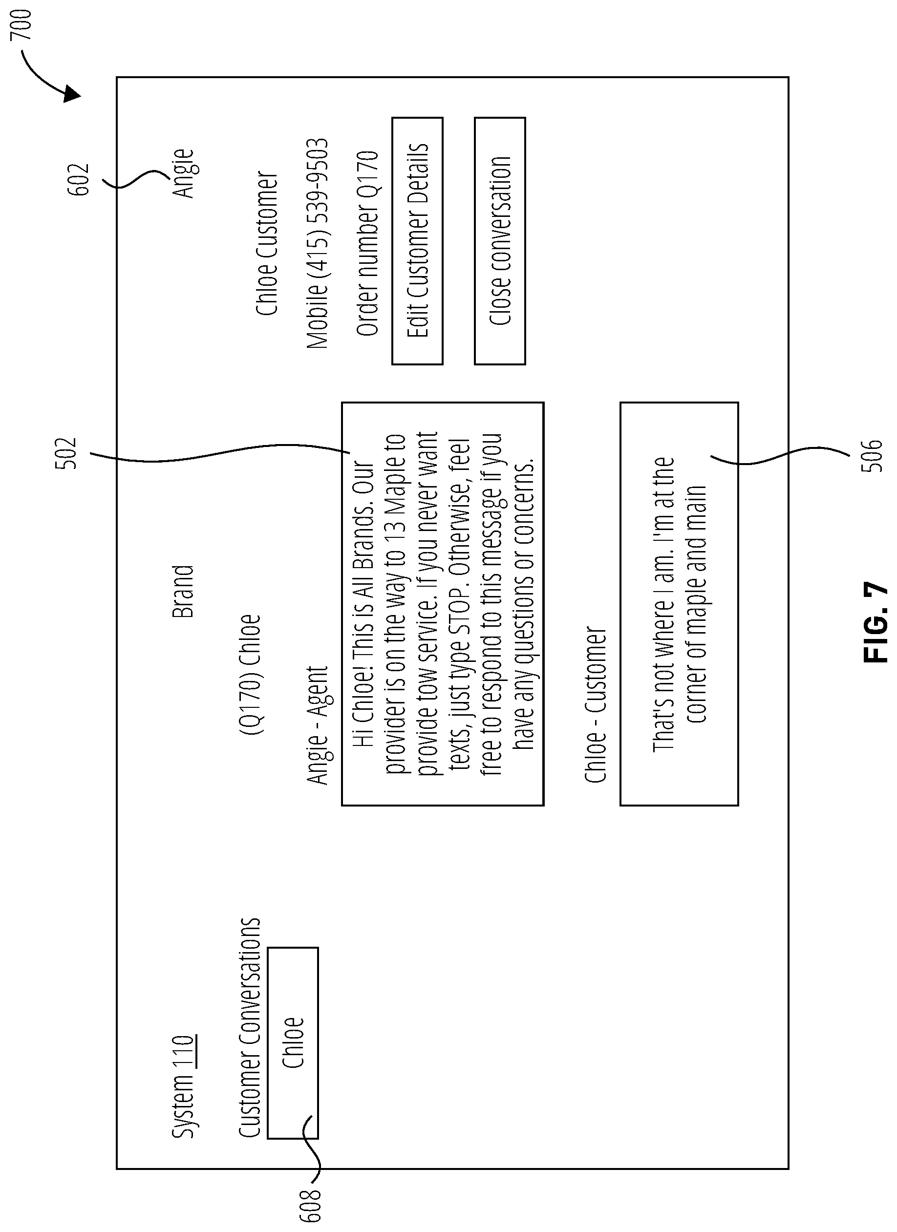 Patent US12101362 Figure 7 – Dynamic provisioning for multiparty conversations across service delivery networks on a single communication channel