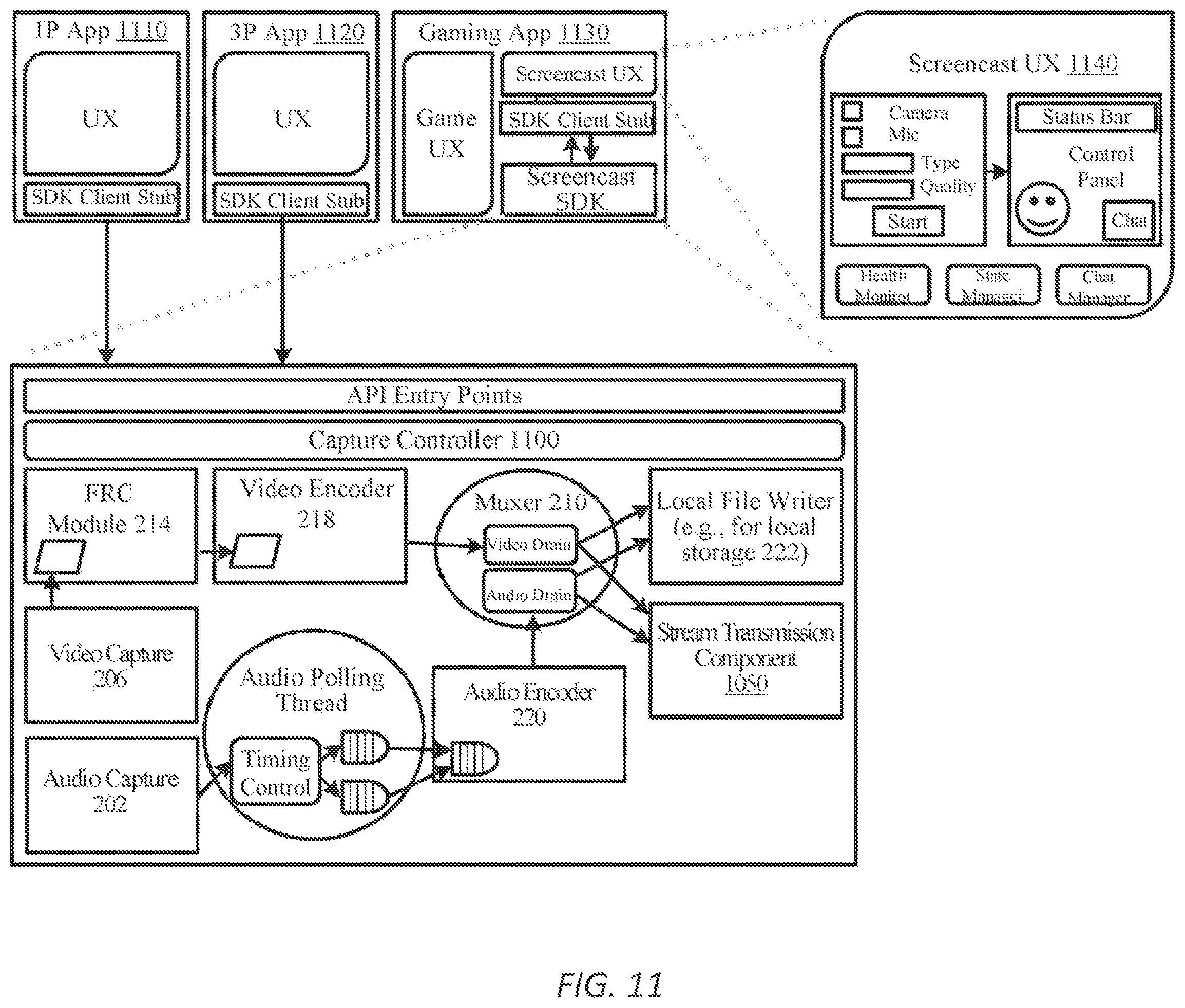 Patent US12101368 Figure 11 – Capture, recording, and streaming of media content