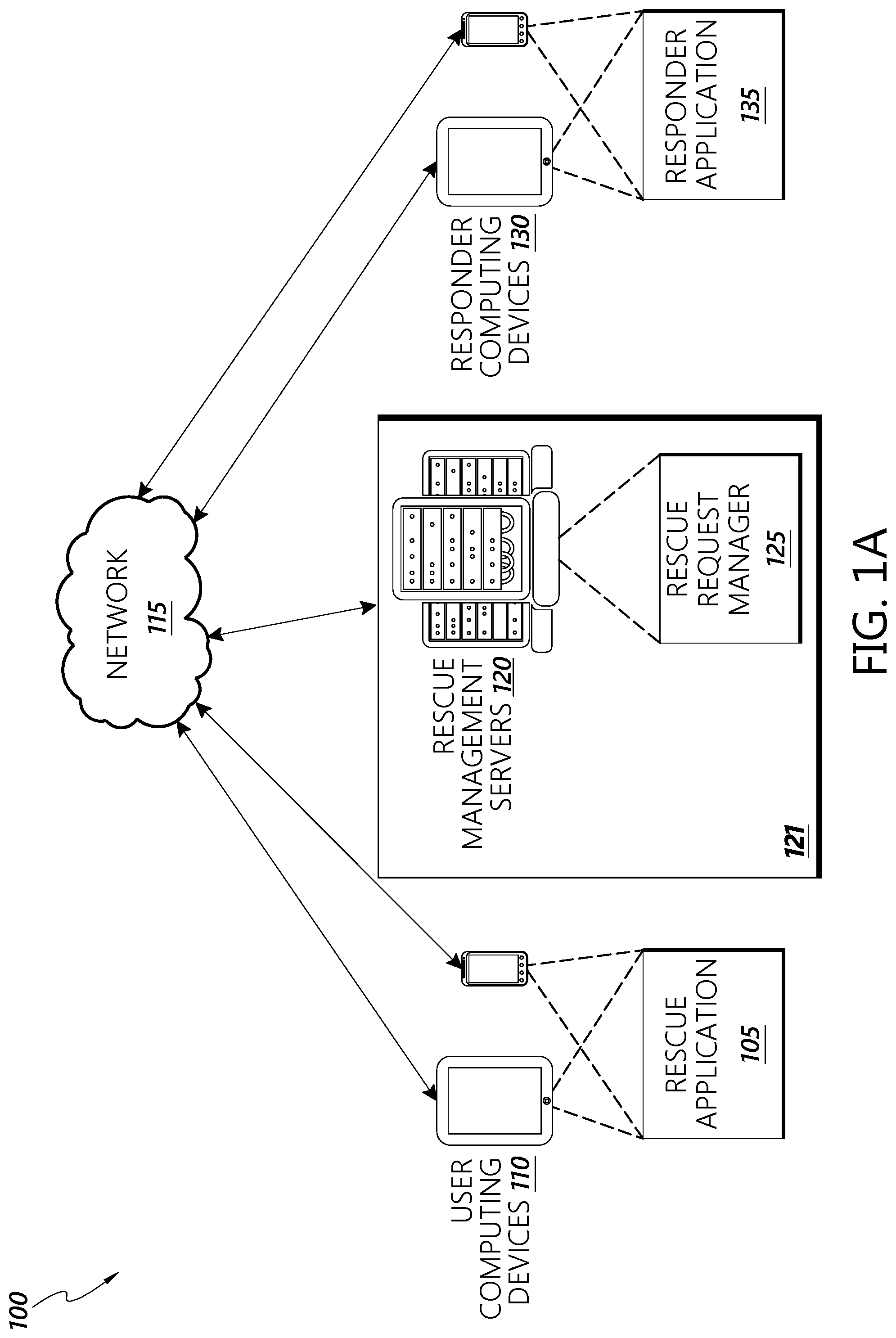 Patent US12101387 Figure 1 – Emergency response system