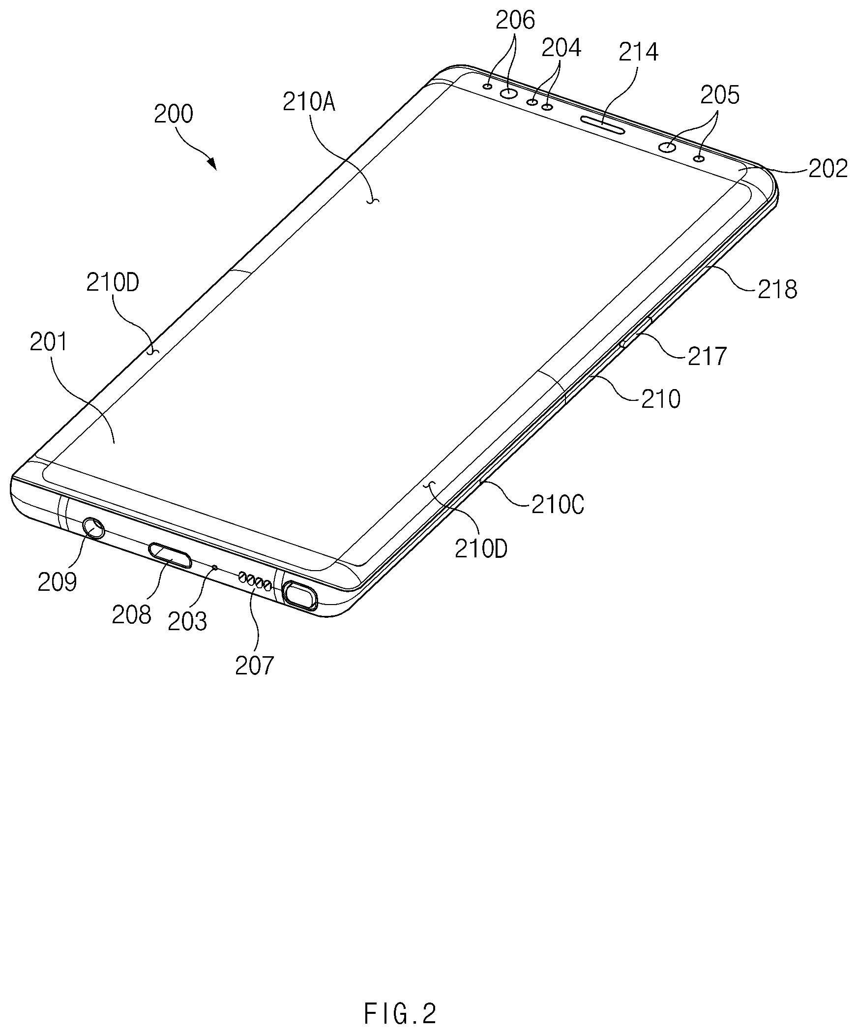 Patent US12101422 Figure 2 – Electronic device including sensor panel