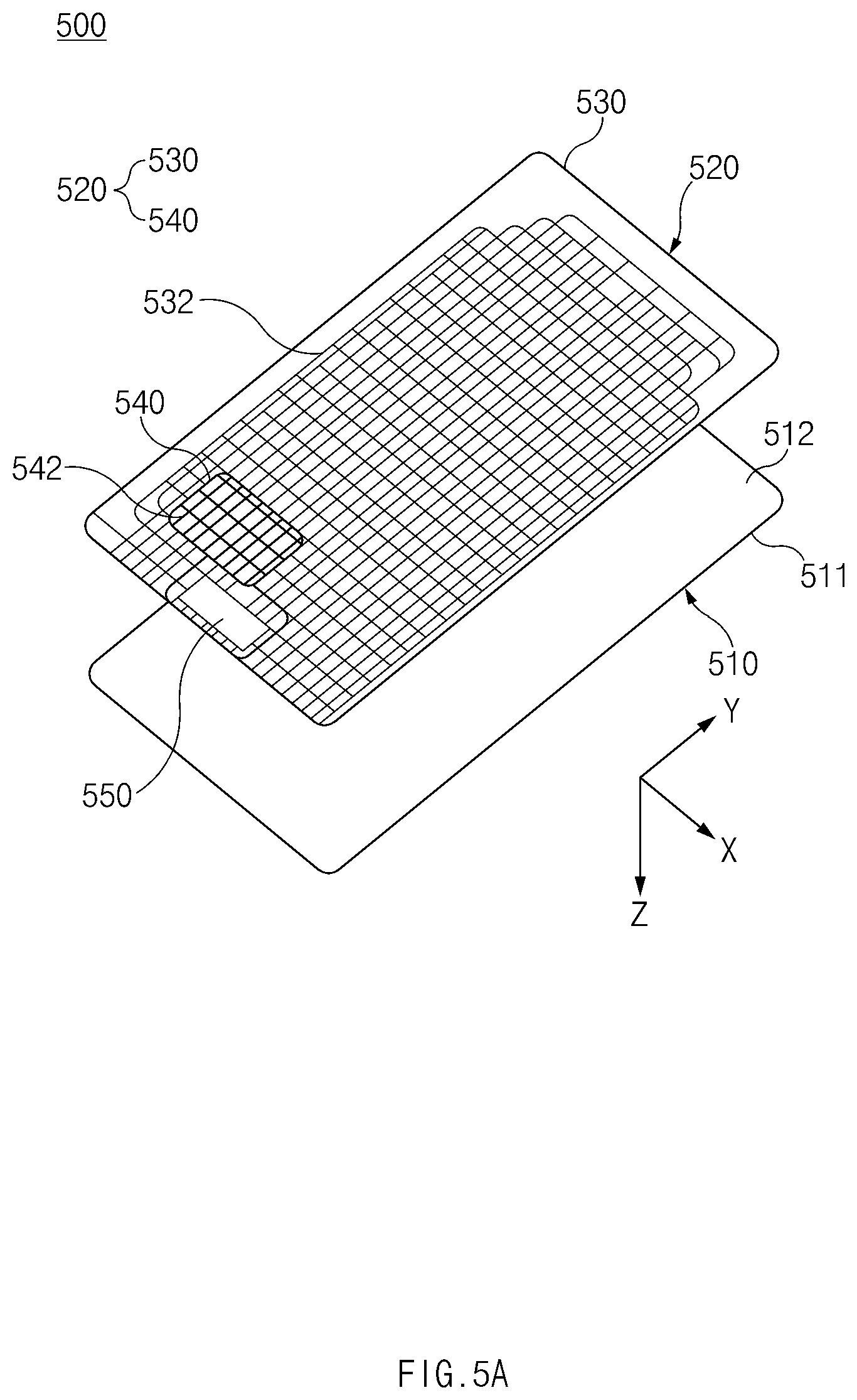 Patent US12101422 Figure 5 – Electronic device including sensor panel