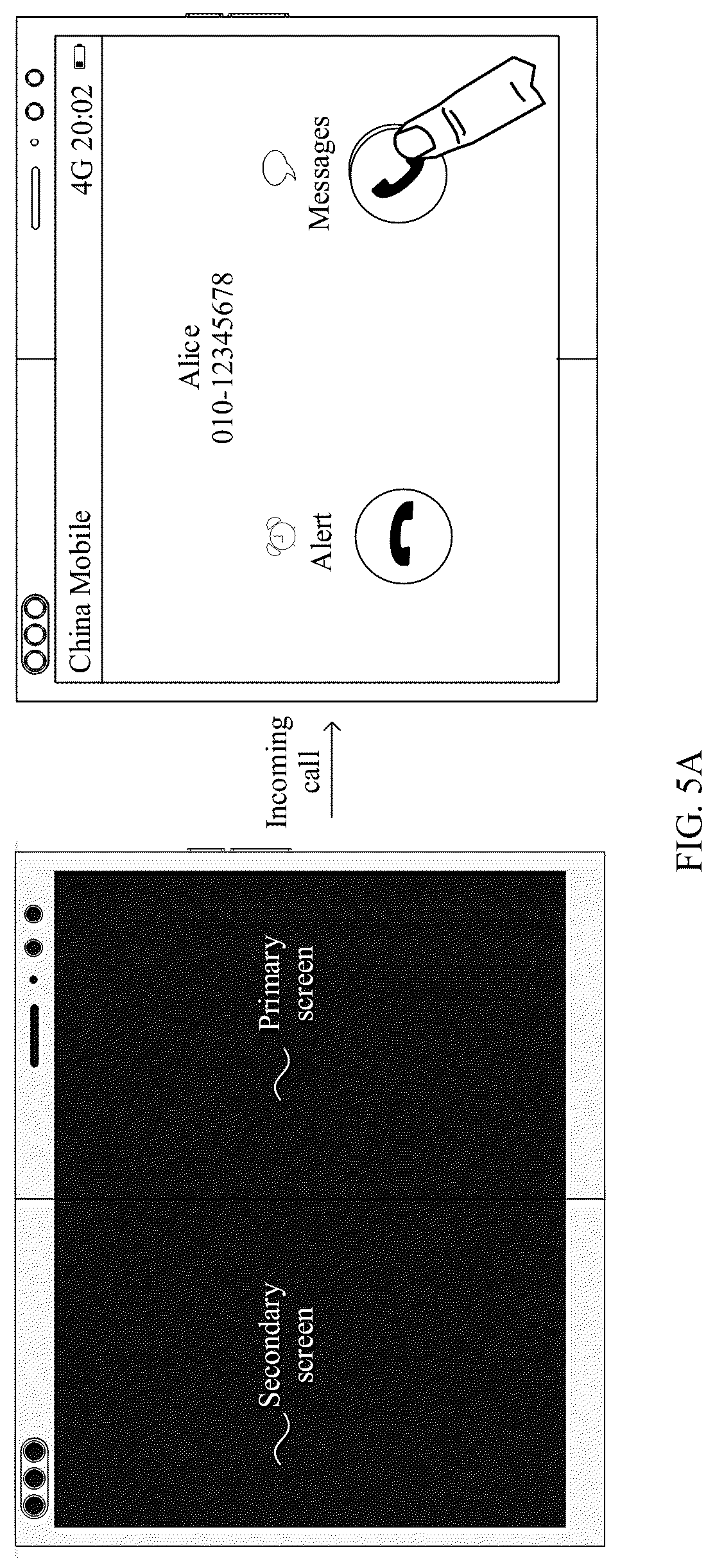 Patent US12101424 Figure 5 – Electronic device having foldable screen and display method