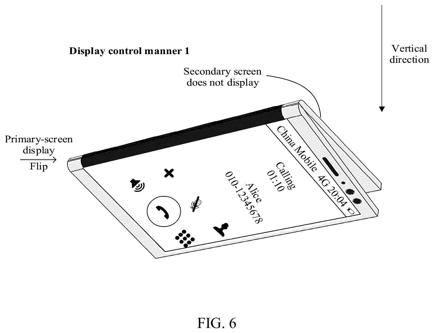 Patent US12101424 Figure 7 – Electronic device having foldable screen and display method