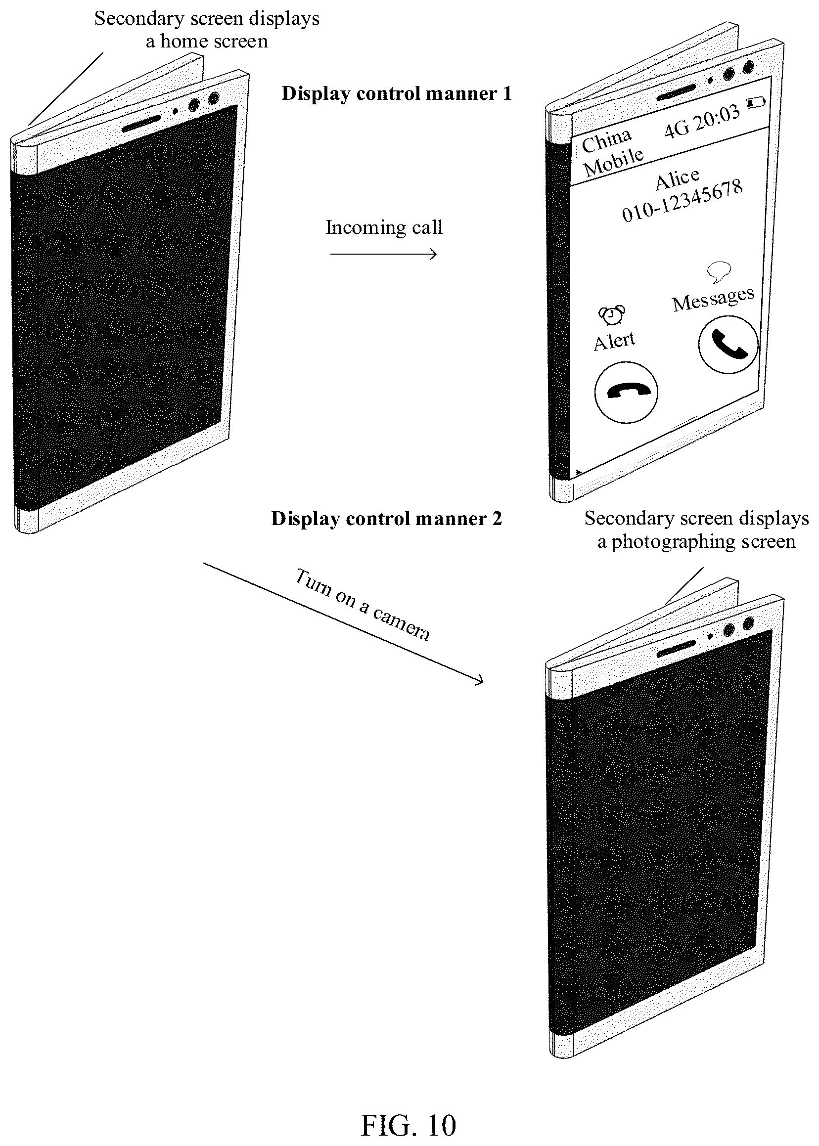 Patent US12101424 Figure 13 – Electronic device having foldable screen and display method