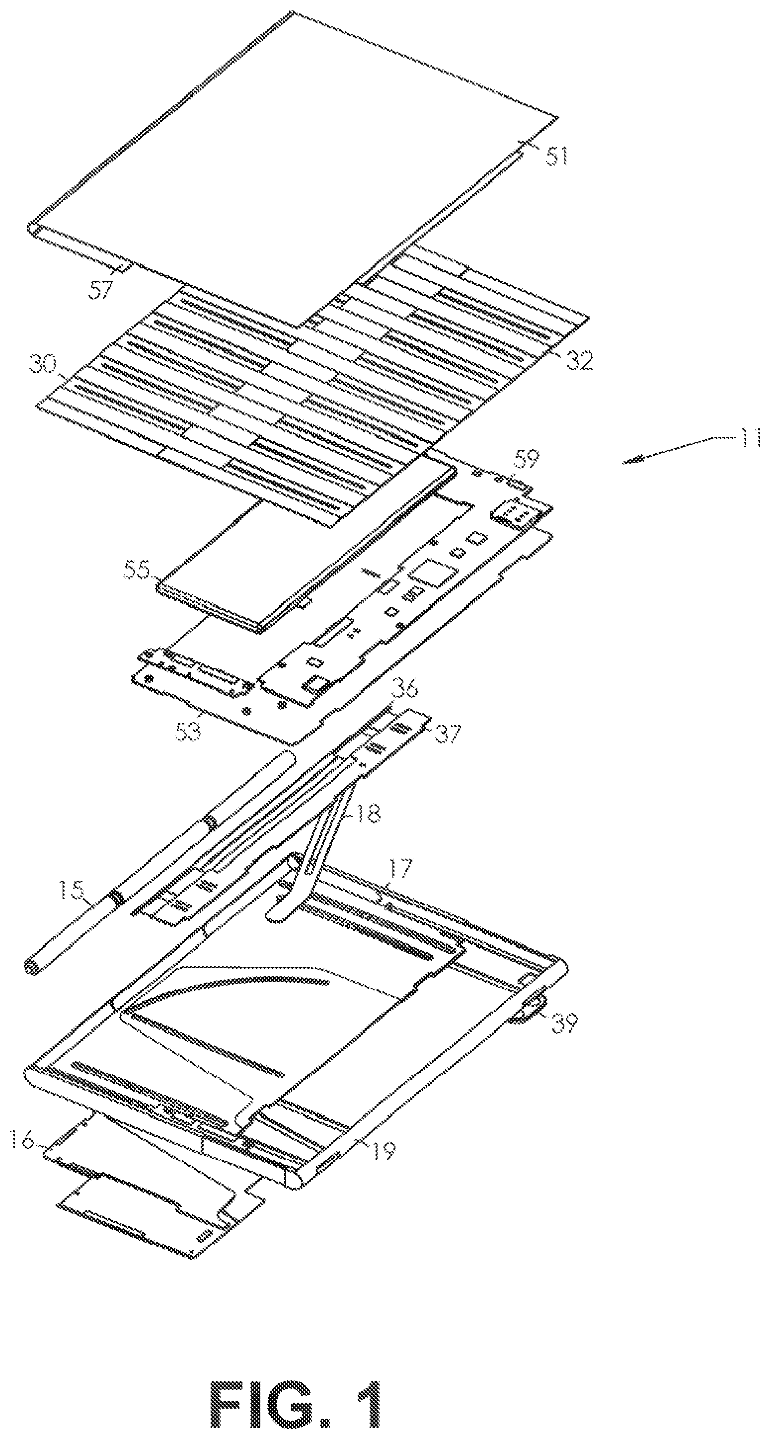 Patent US12101425 Figure 1 – Expandable display mobile device with a timing belt drive