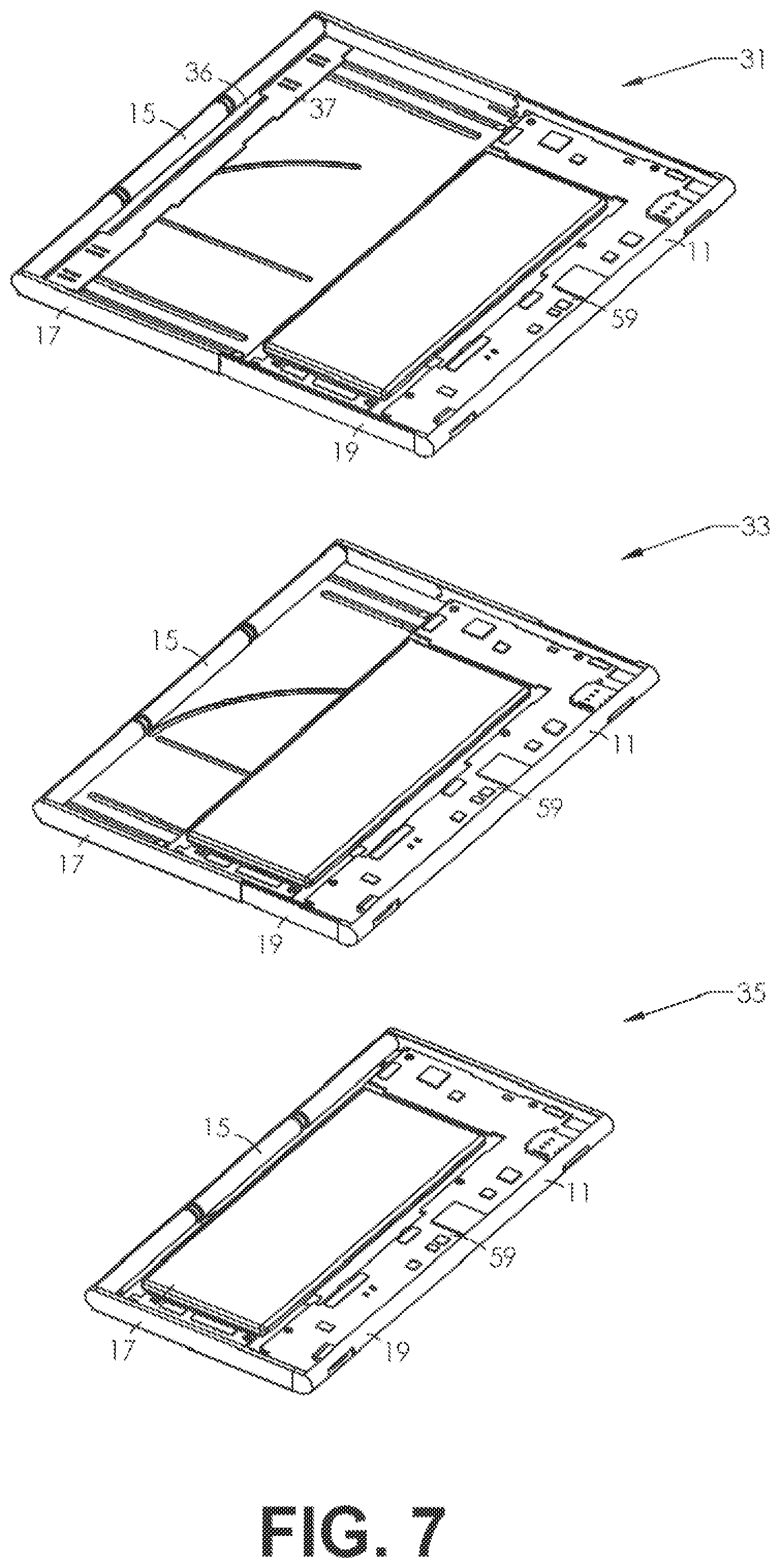 Patent US12101425 Figure 7 – Expandable display mobile device with a timing belt drive