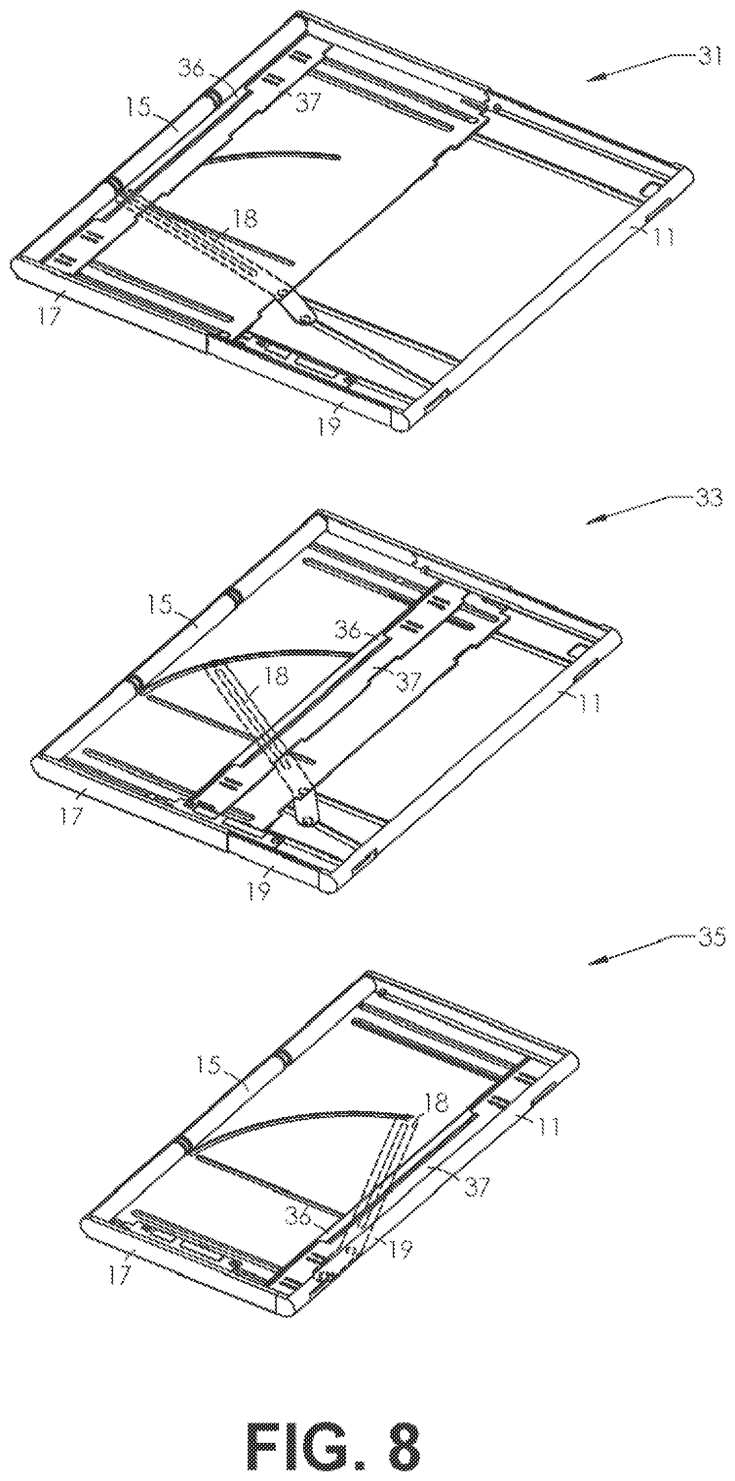 Patent US12101425 Figure 8 – Expandable display mobile device with a timing belt drive
