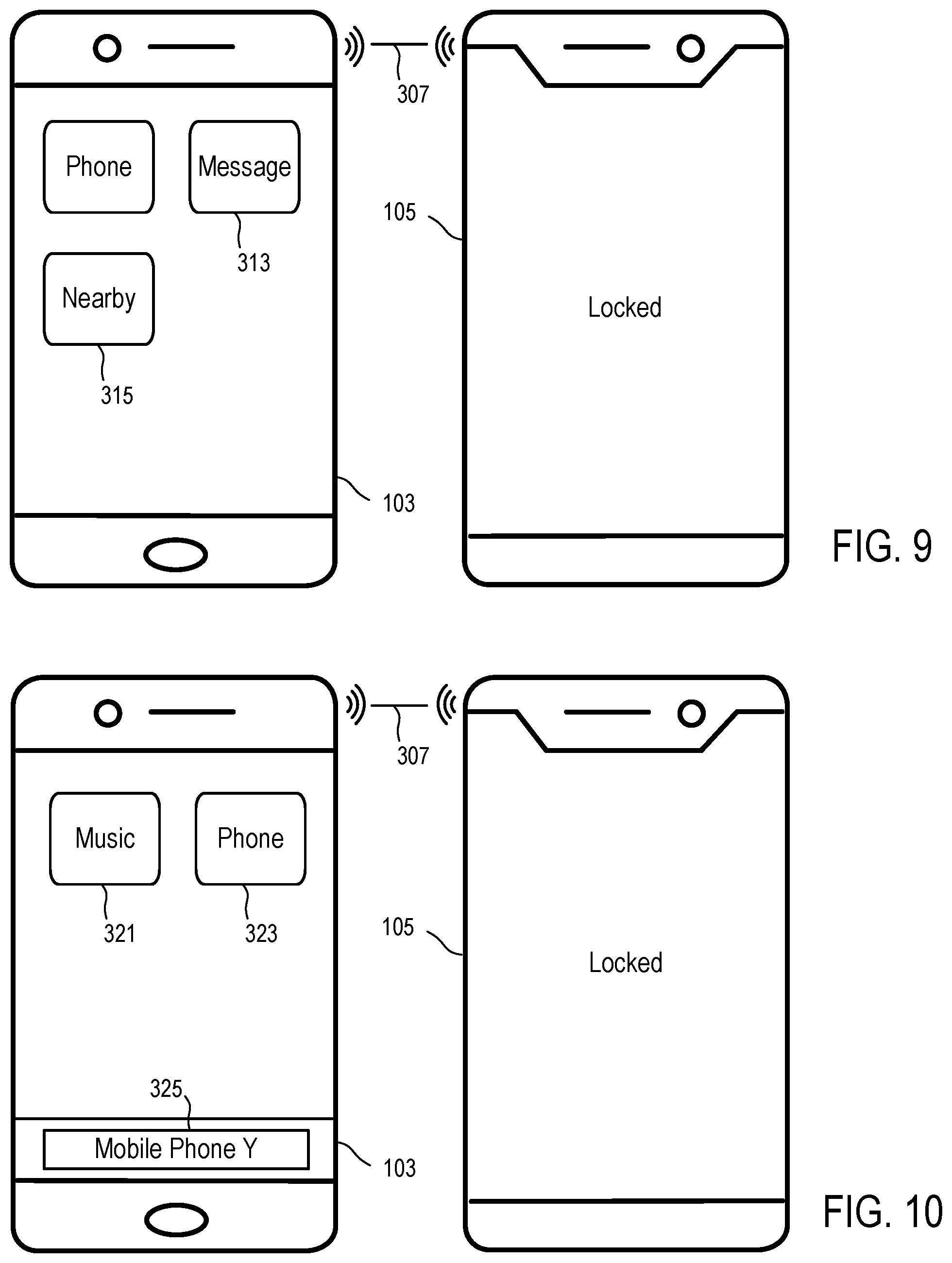 Patent US12101428 Figure 7 – Proximity based operating of a mobile computing device using another mobile computing device