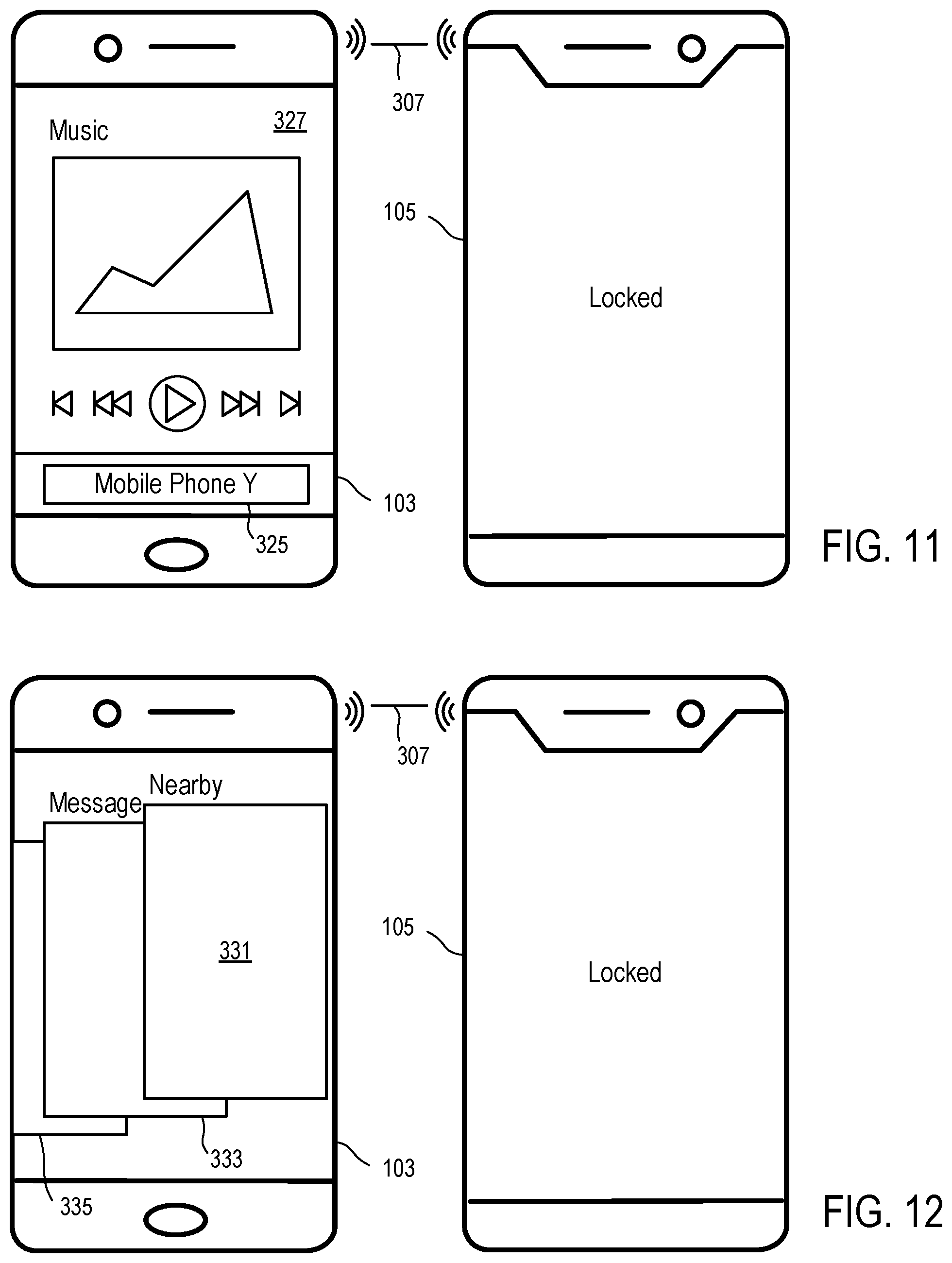 Patent US12101428 Figure 8 – Proximity based operating of a mobile computing device using another mobile computing device