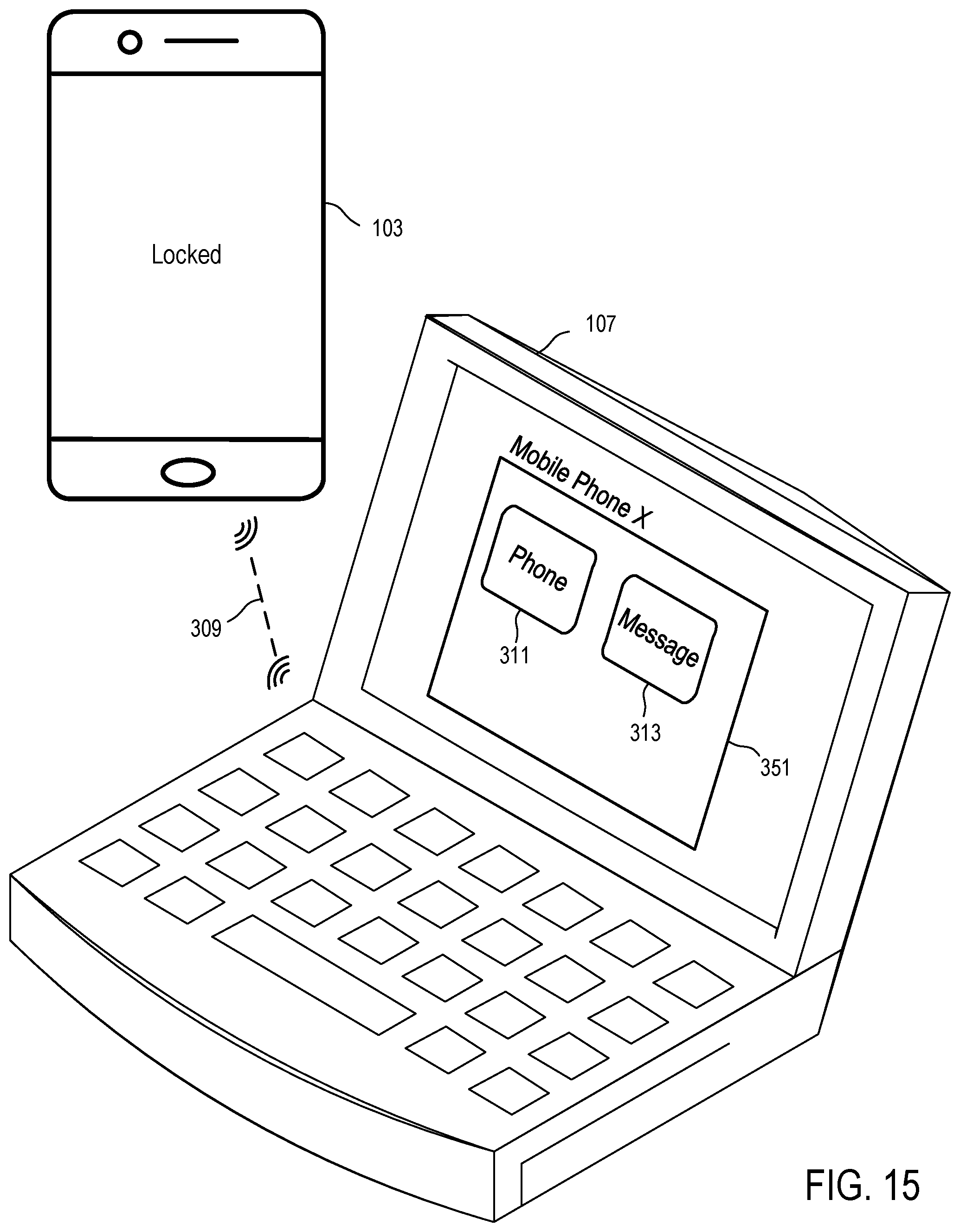 Patent US12101428 Figure 10 – Proximity based operating of a mobile computing device using another mobile computing device