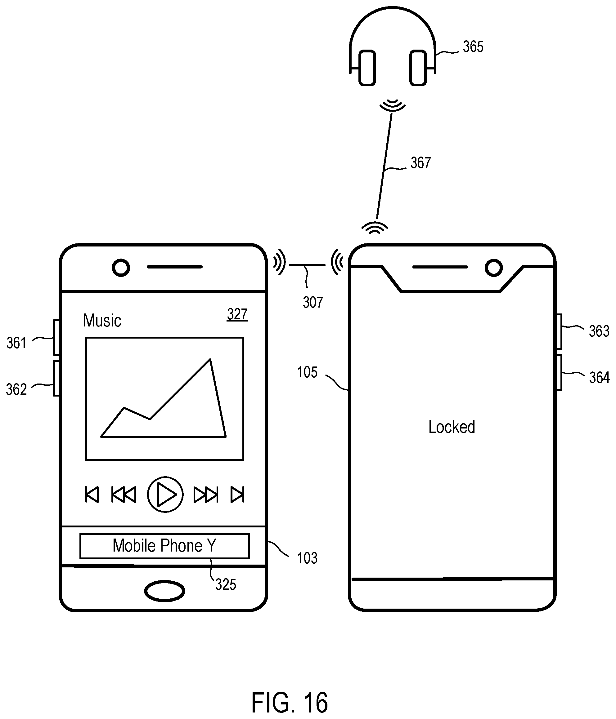 Patent US12101428 Figure 11 – Proximity based operating of a mobile computing device using another mobile computing device