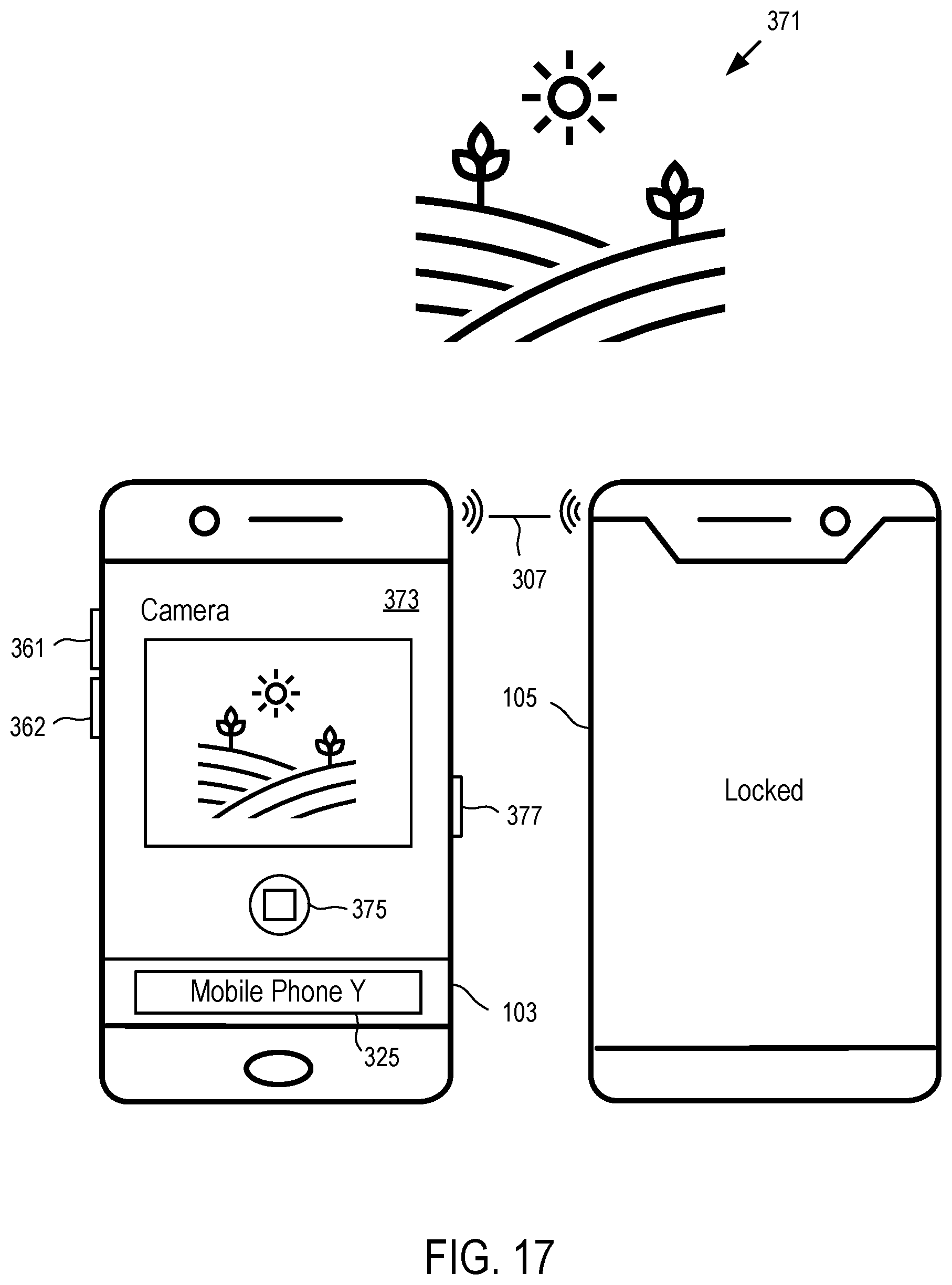 Patent US12101428 Figure 12 – Proximity based operating of a mobile computing device using another mobile computing device